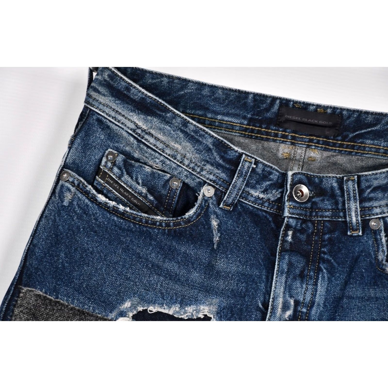Diesel Diesel Jeans Slim Distressed Black 28 Men's Denim Straight Skinny 100% Cotton Made in Italy Size US 28 / EU 44 - 3 Thumbnail