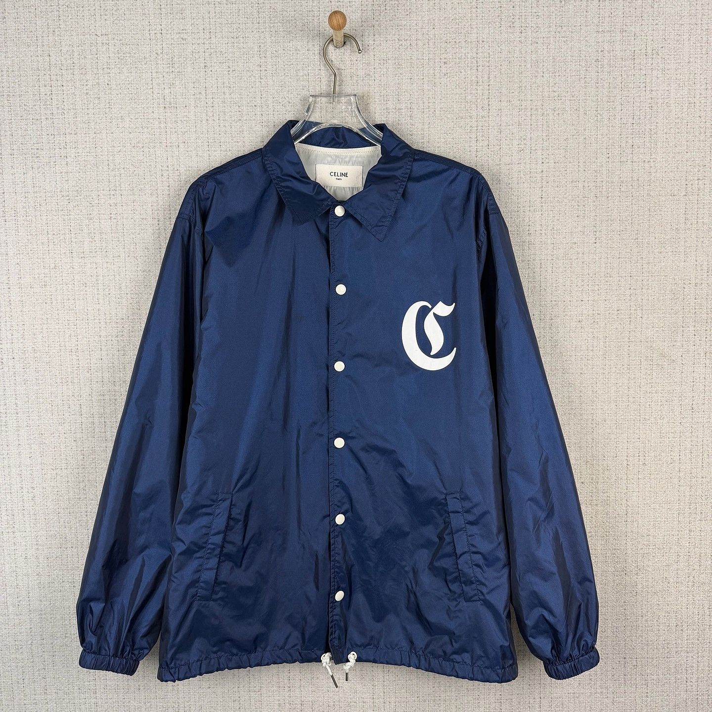 Celine CELINE Logo Print Coach Jacket Size L Size US L / EU 52-54 / 3 - 1 Thumbnail