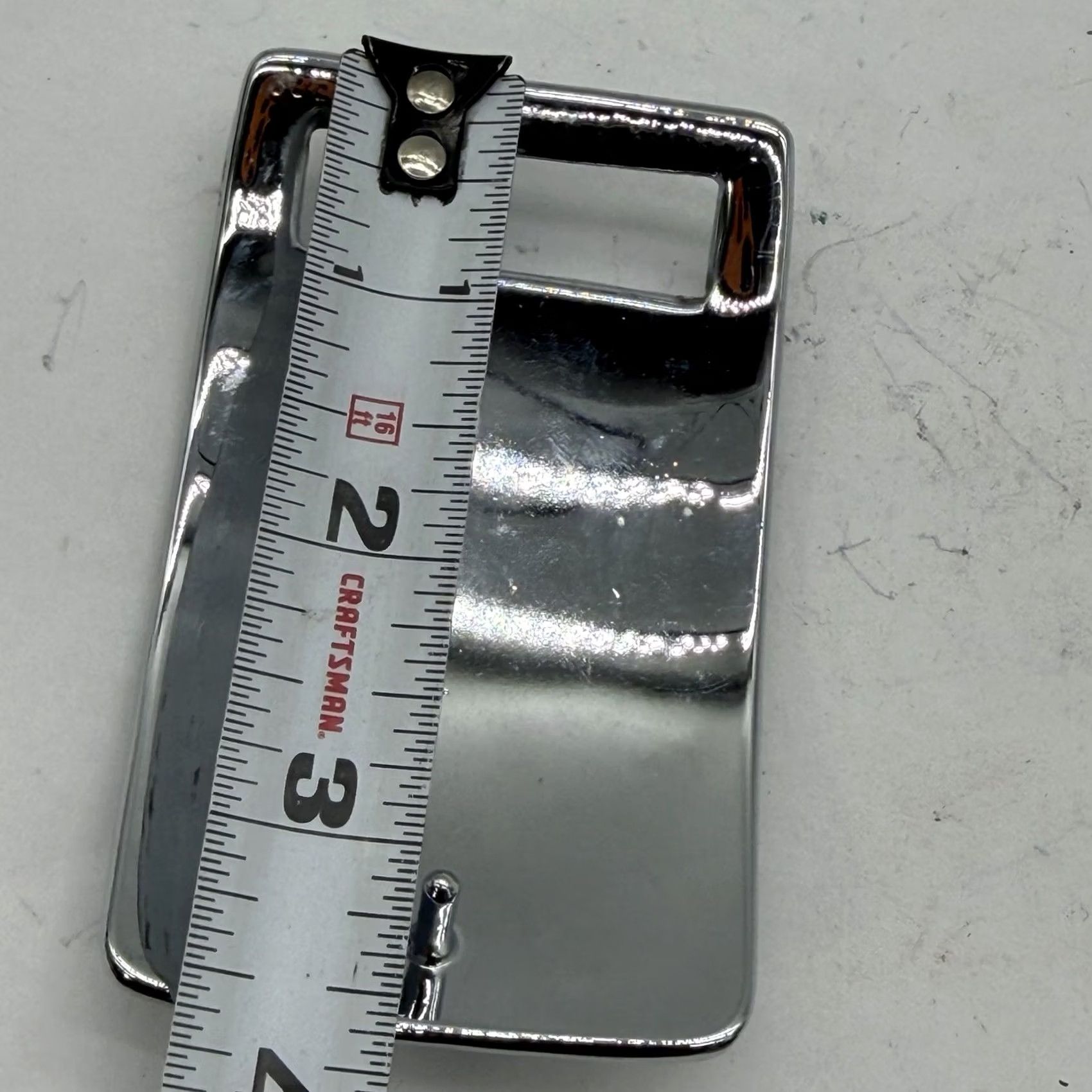 Vintage VINTAGE Silver Tone Hammer Rectangle Belt Buckle Textured Minimalist Western Buckle Men Belt Buckle Silver Alloy Size ONE SIZE - 3 Thumbnail
