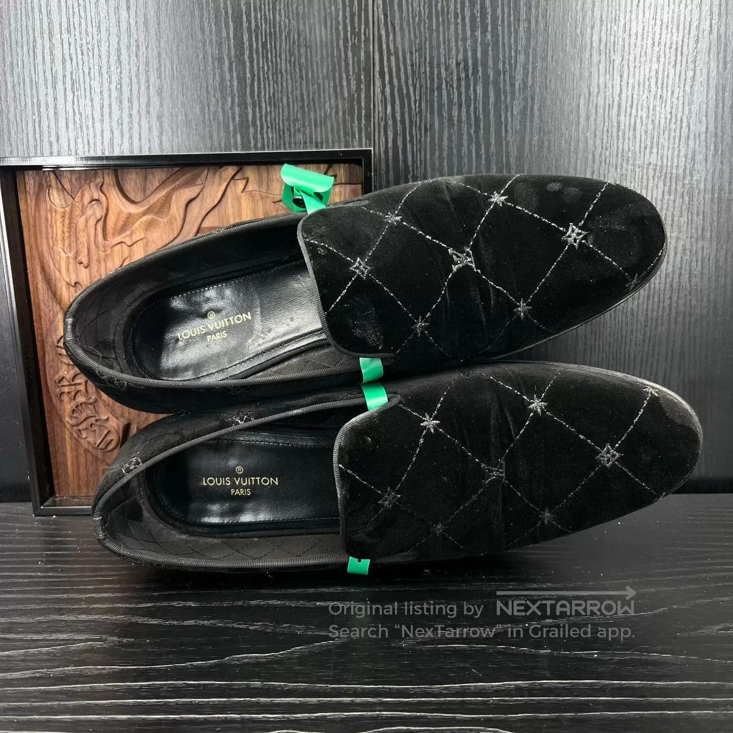 Louis Vuitton Black Quilted Star Pattern Slip-On Shoes. Size US 9 / EU 42 - 6 Thumbnail