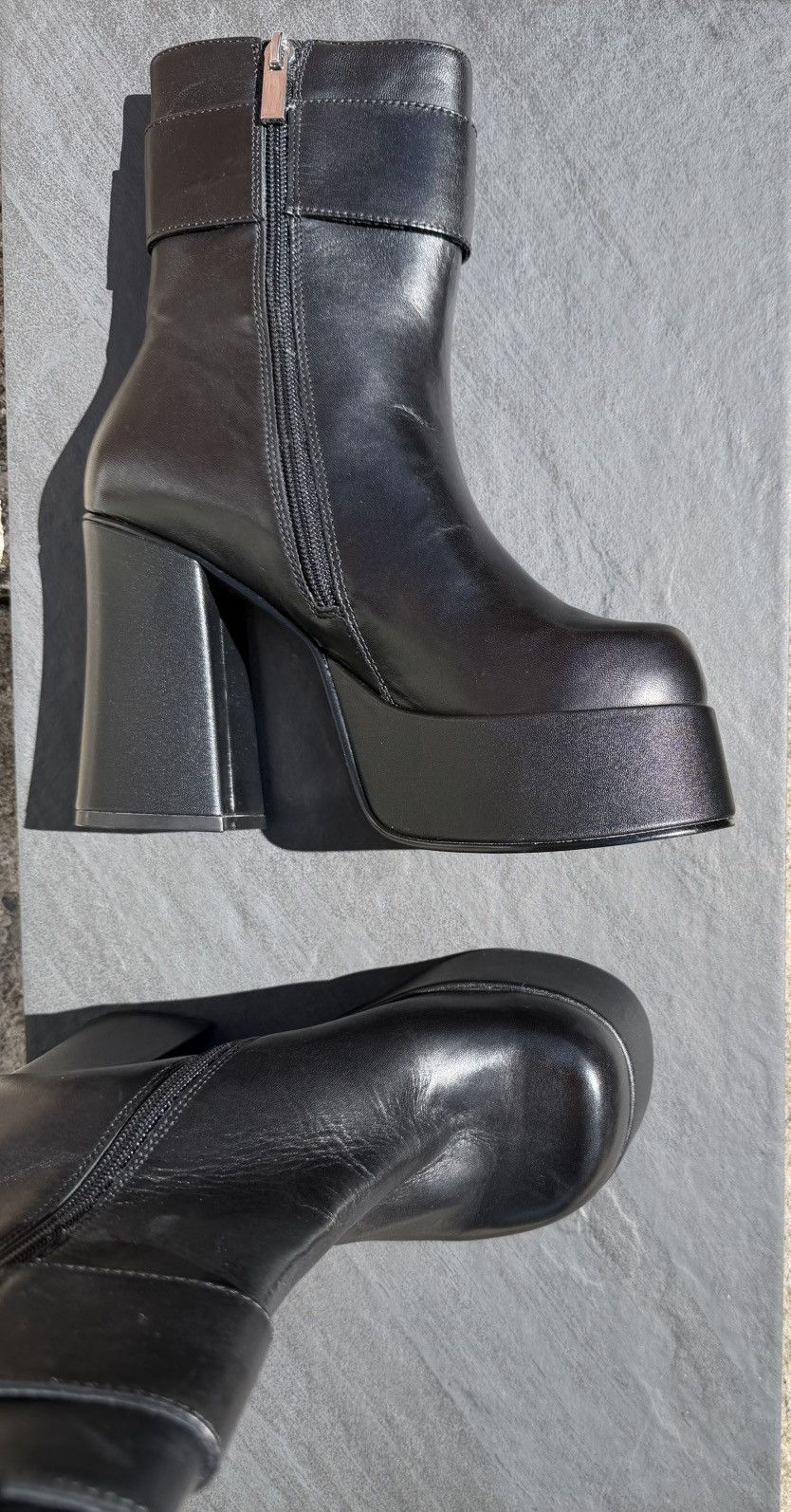 Steve Madden STEVE MADDEN |NO BOX| Siren Platform Leather Boots SCRATCHES Size US 8 / IT 38 - 6 Thumbnail