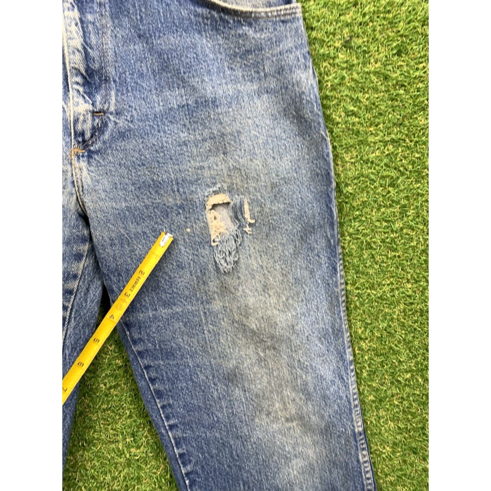 Vintage VINTAGE Sedgefield Jeans Mens 35x32 Denim Blue 5-Pocket Straight Leg Classic Fit 80s Cowboy USA Jeans Mens Size US 35 - 3 Thumbnail