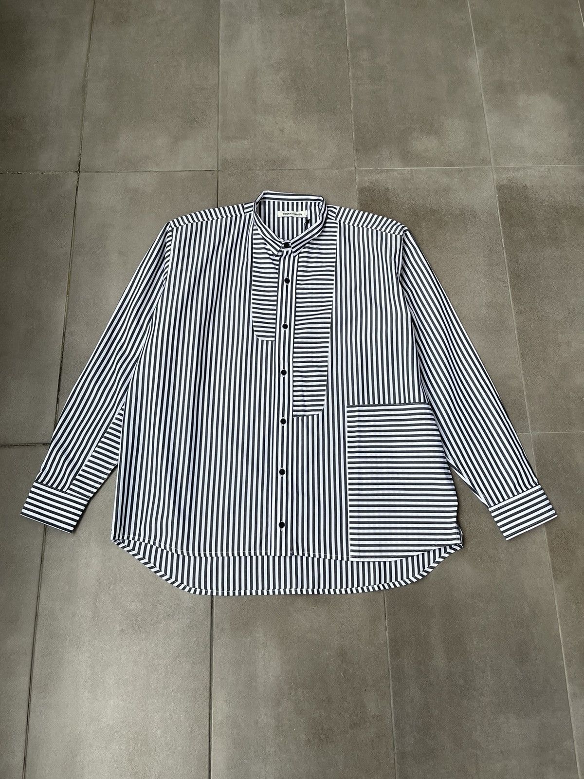 Henrik Vibskov !DS! AW23 Henrik Vibskov Chow Stripped White Black Shirt Size US L / EU 52-54 / 3 - 7 Thumbnail