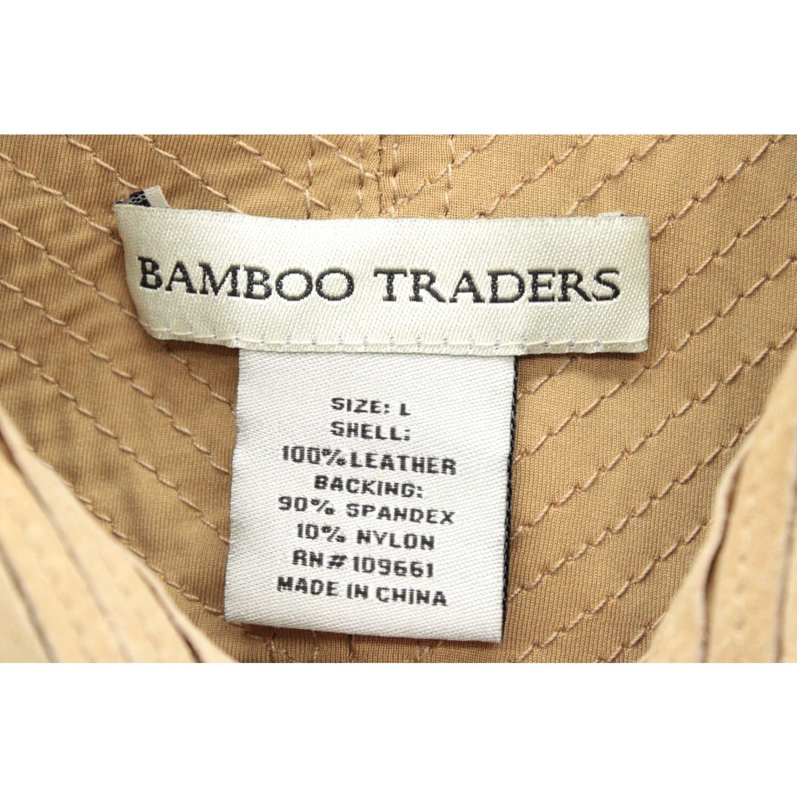 Vintage VINTAGE Bamboo Traders leather stitched Jacket Womens Large Brown Pockets Full Zip Lined Size L / US 10 / IT 46 - 3 Thumbnail