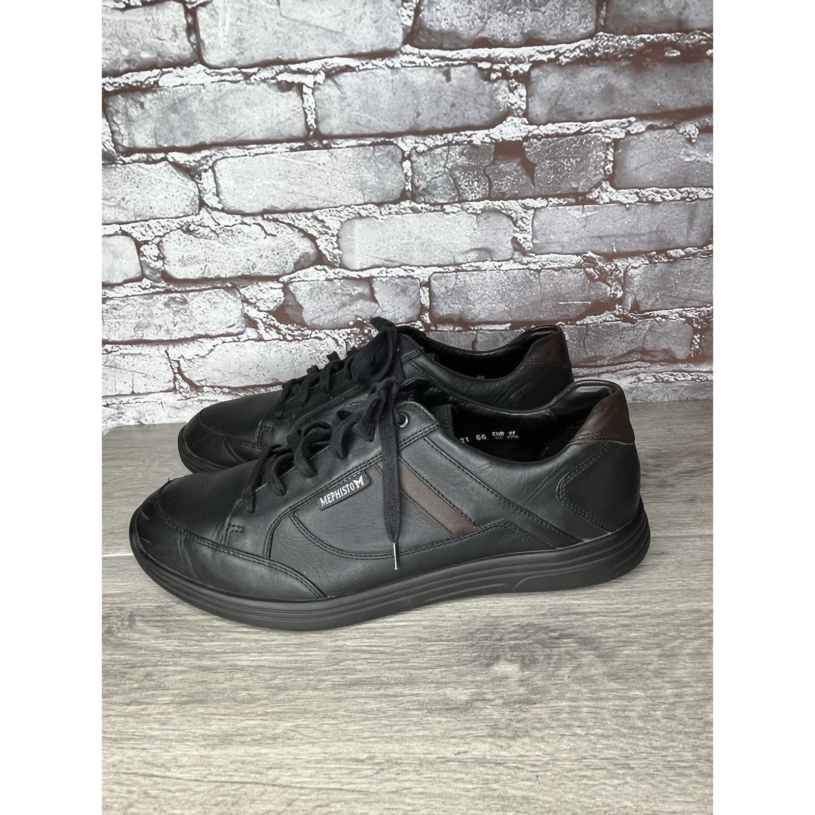 Mephisto MEPHISTO Frank GoWing Black Leather Lace Up Sneakers Shoes M Size US 11.5 / EU 44-45 - 18 Thumbnail