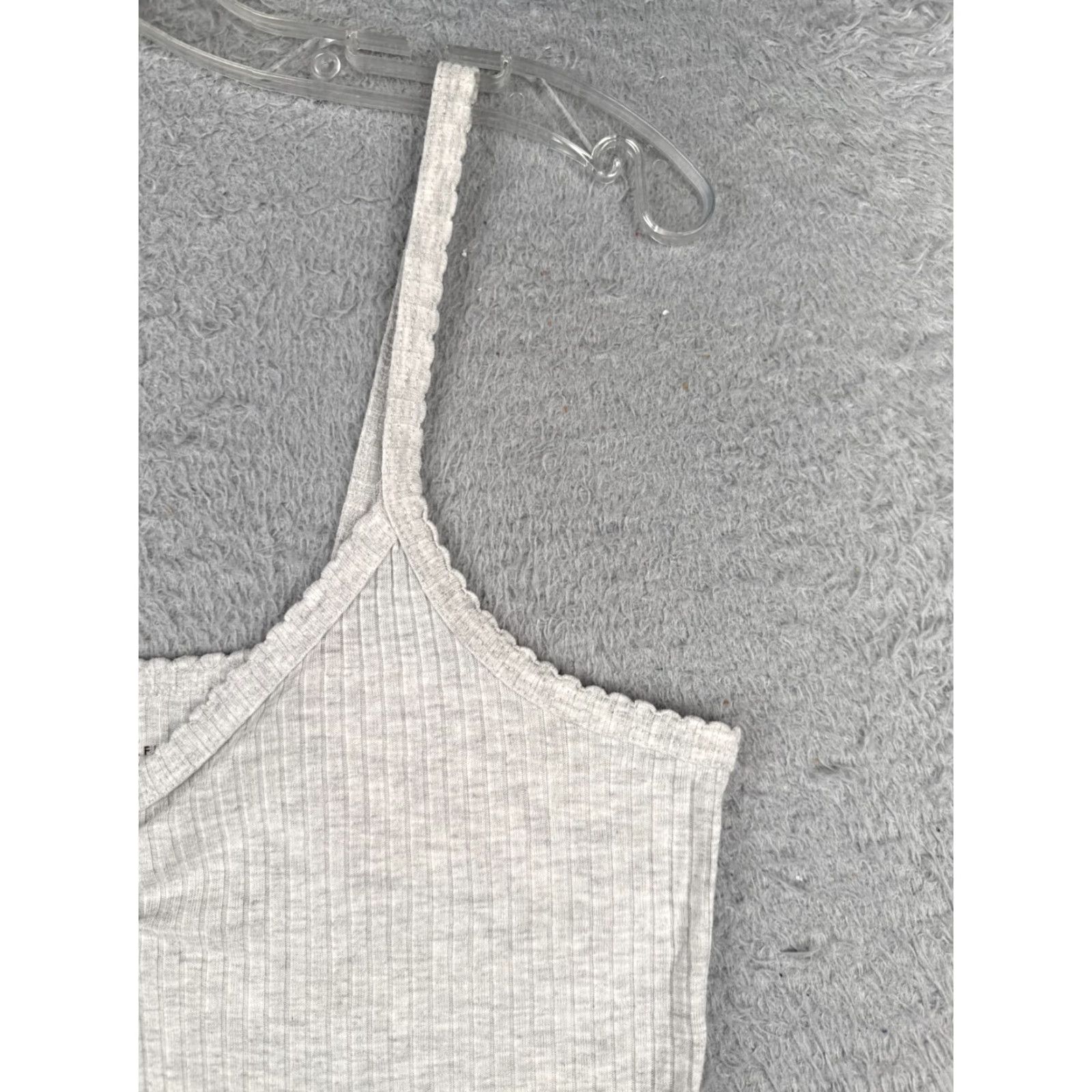 Tommy Hilfiger Tommy Hilfiger Tank Women M Gray Ribbed Cotton V-Neck Sleepwear Womens Size M / US 6-8 / IT 42-44 - 2 Thumbnail