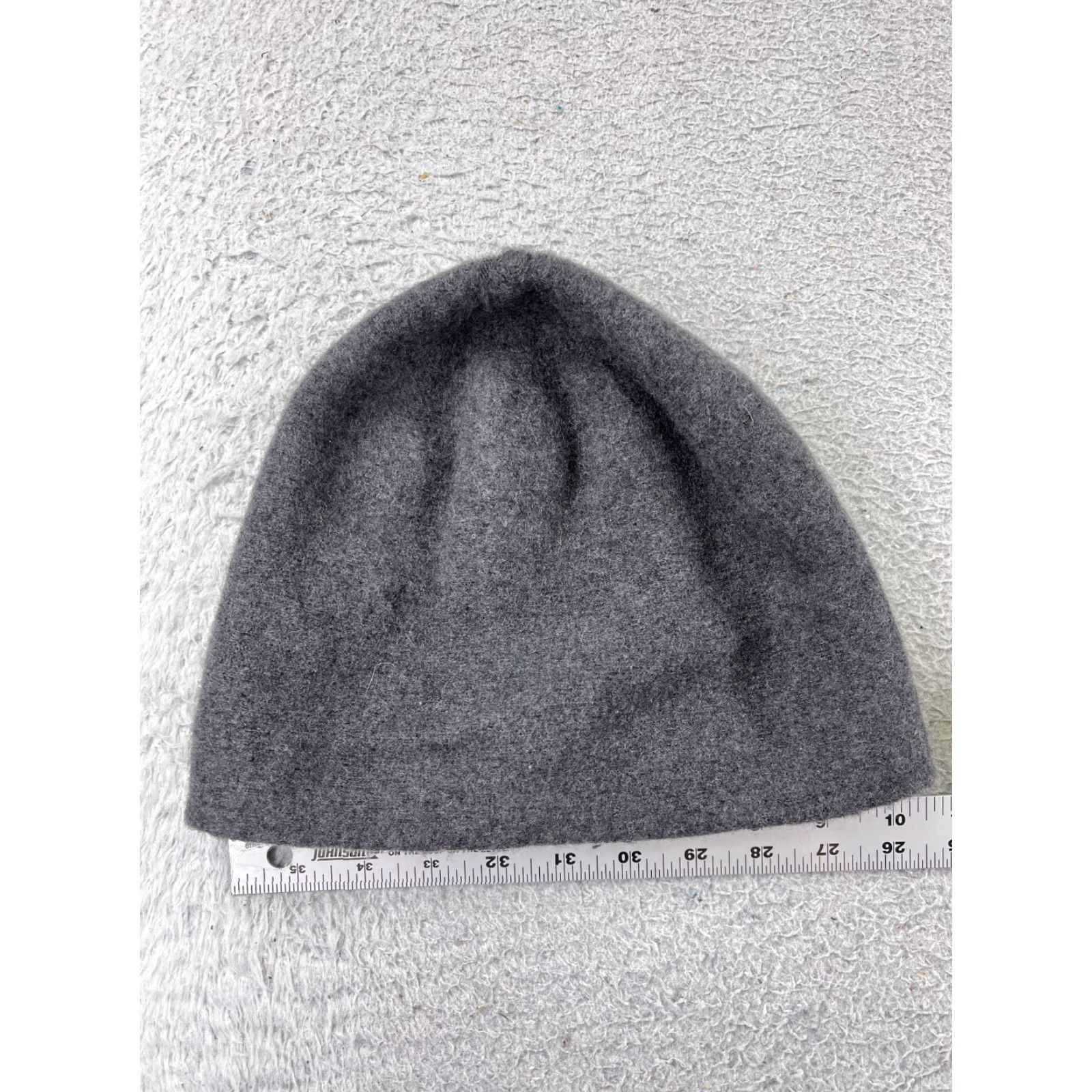 Vintage Womens Flower Beanie Hat One Size Gray Knit Polyester Size ONE SIZE - 4 Thumbnail