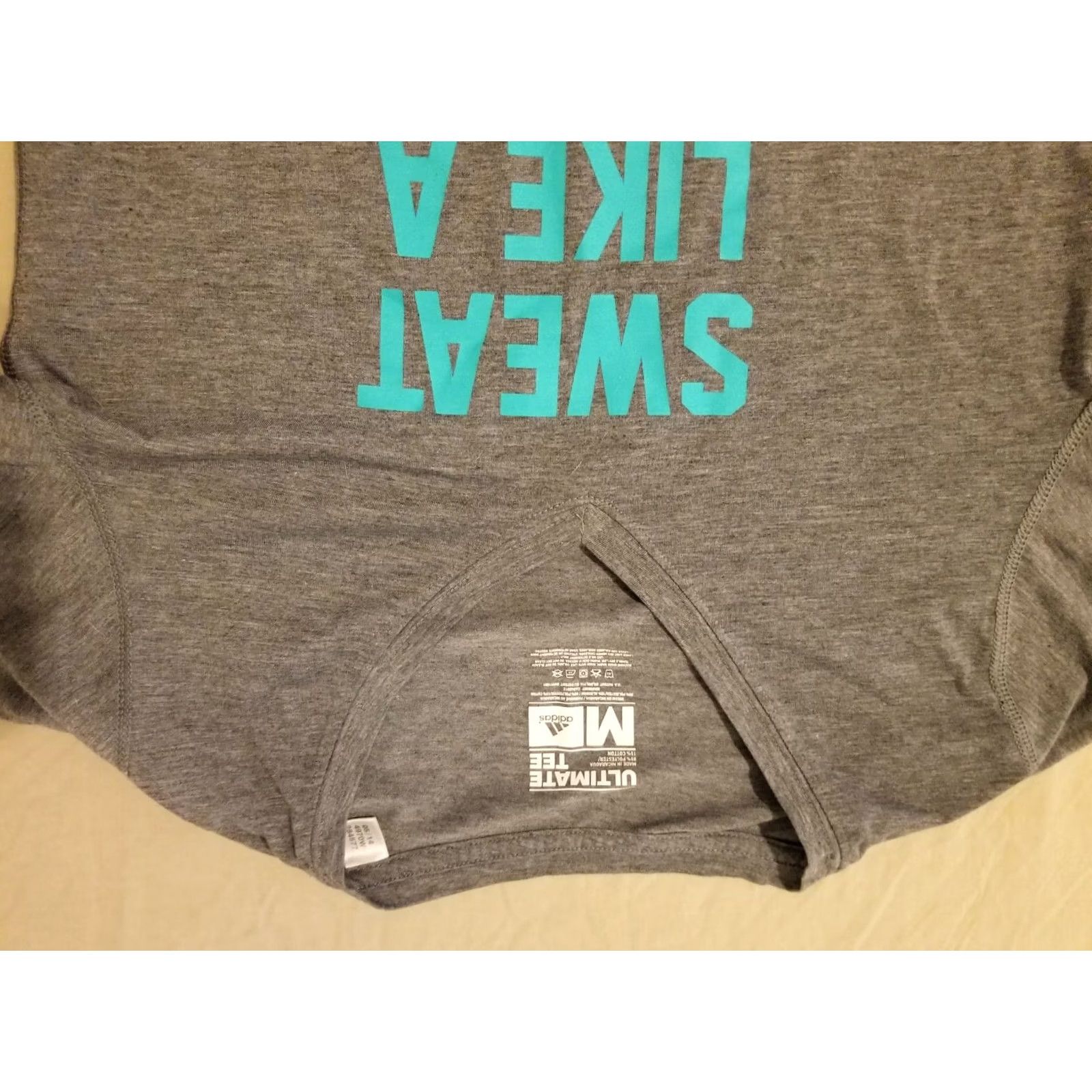 Adidas Womens adidas Shirt M Medium Gray Cotton Tee T-Shirt Size M / US 6-8 / IT 42-44 - 2 Thumbnail