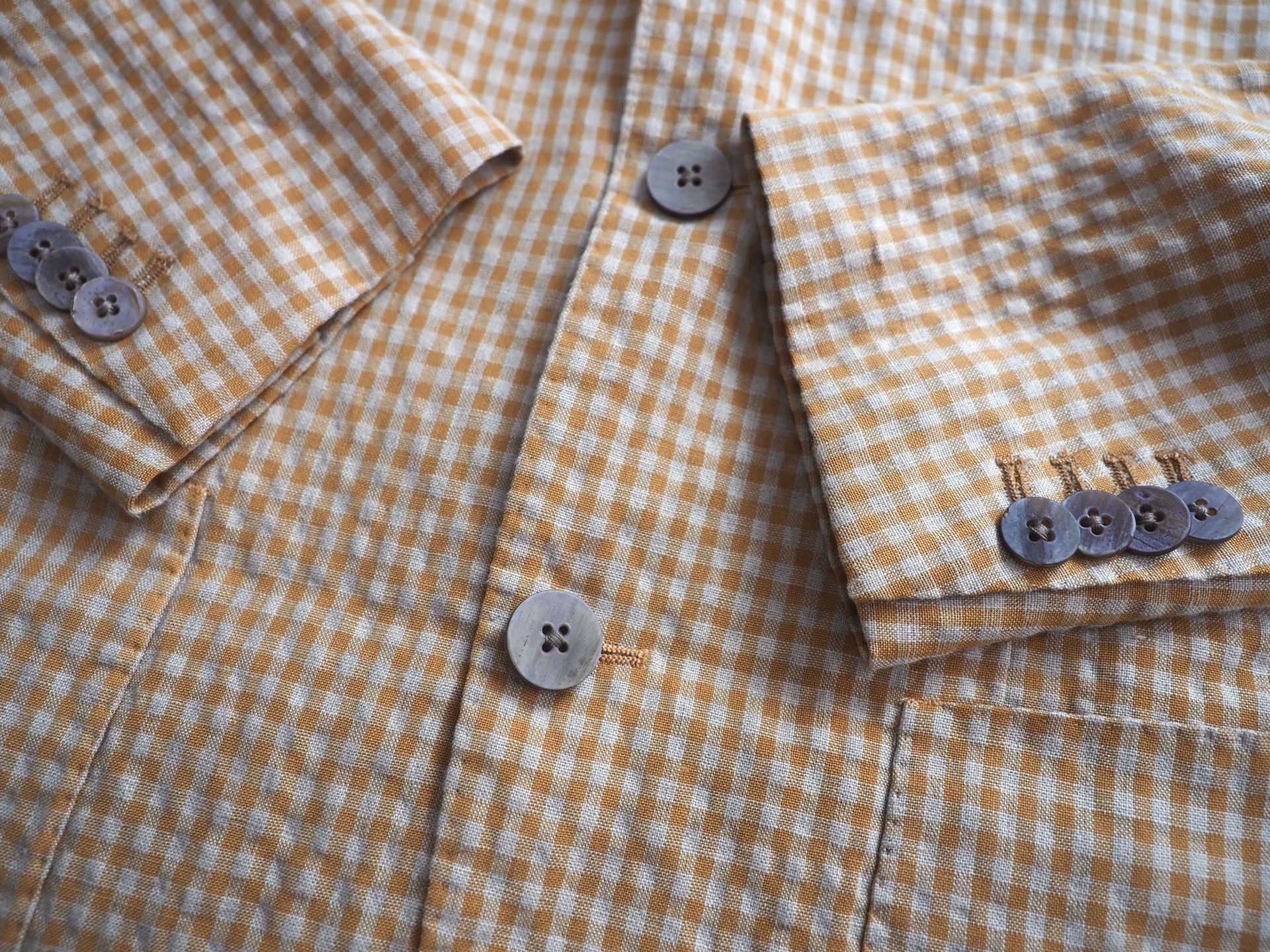 Lardini LARDINI Yellow Plaid Wool/Linen Blazer Size 44R - 7 Thumbnail