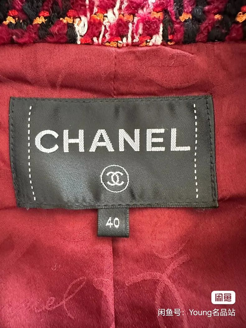 Chanel Chanel Red, black and white three-color plaid short coat Size S / US 4 / IT 40 - 5 Thumbnail