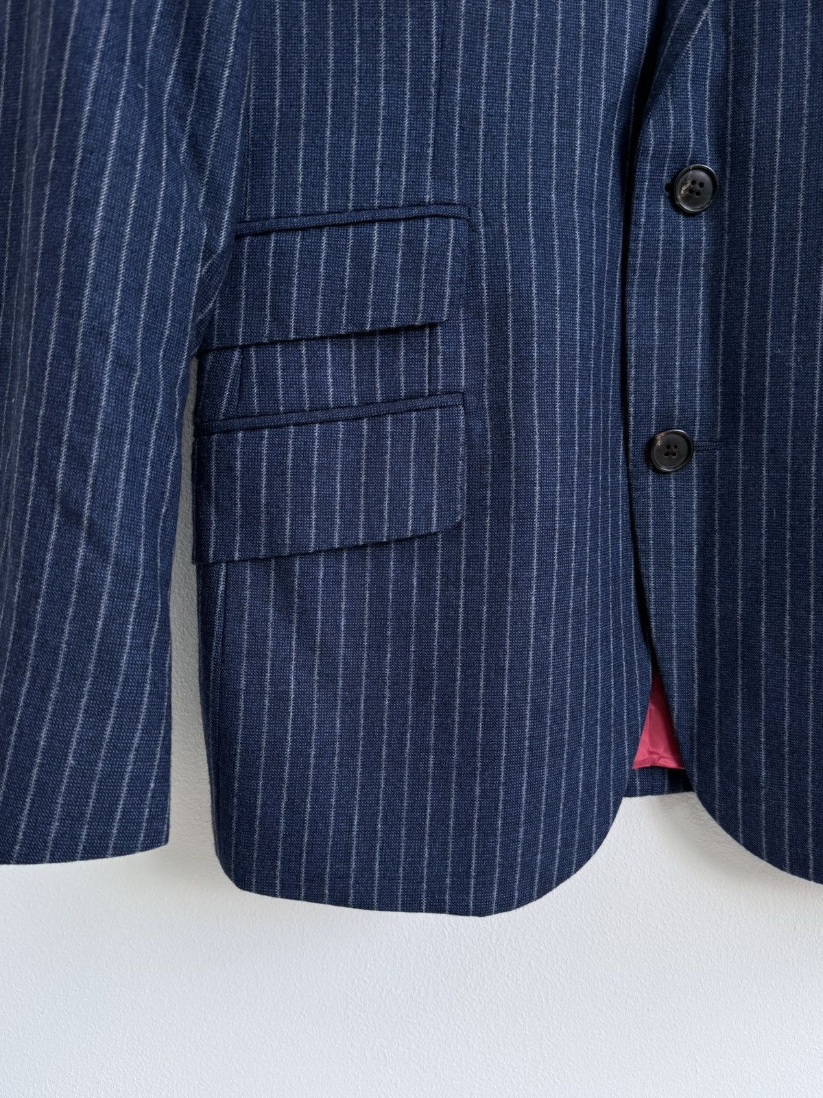 Suitsupply Suitsupply Navy Striped Wool Silk 2 Piece Suit Size 46 Size 36R - 5 Thumbnail
