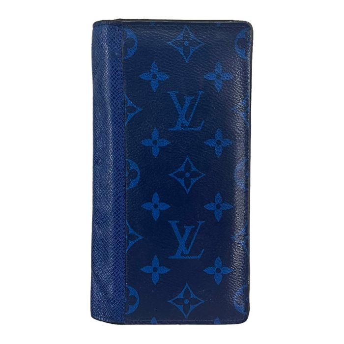 Louis Vuitton Brazza Wallet Monogram Taigarama Blue