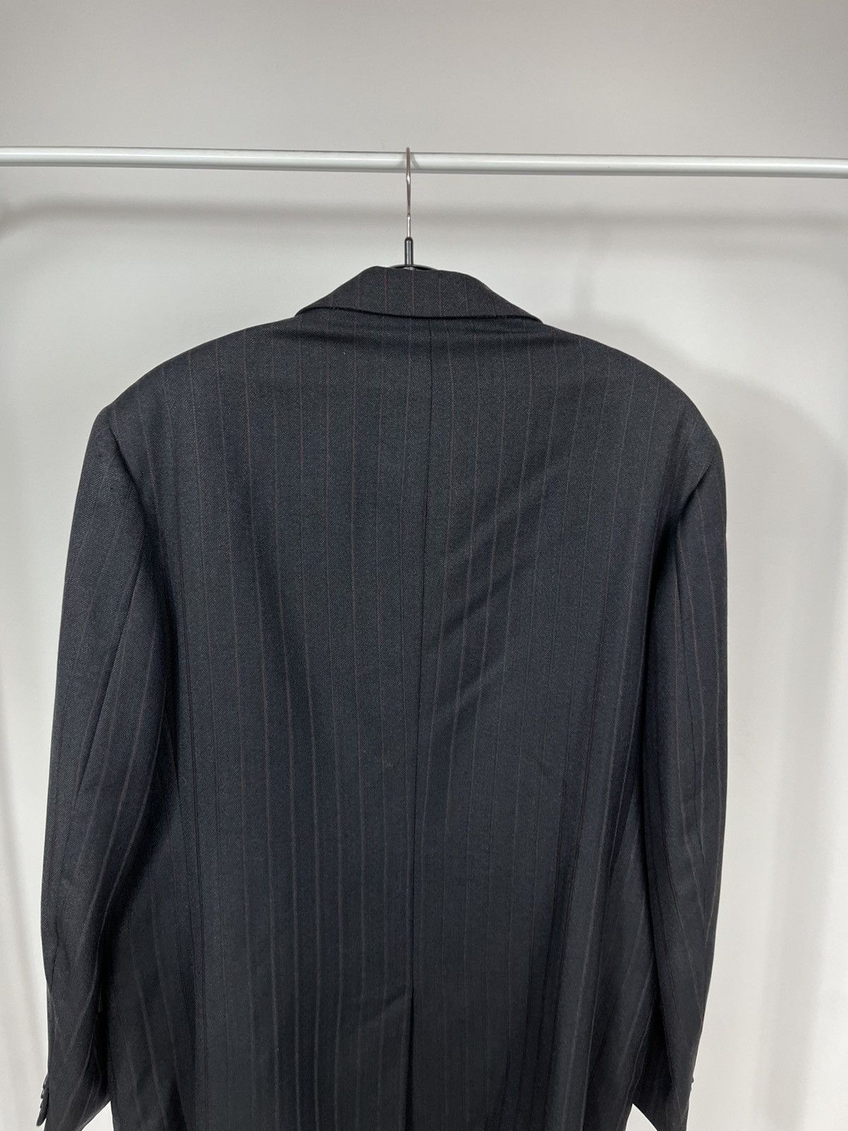 Other Vintage 1973 Tailored Pinstripe Blazer Jacket Dark Wool Coat Size US L / EU 52-54 / 3 - 12 Thumbnail
