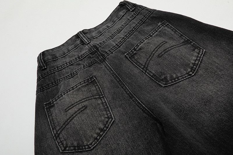 Vintage American retro distressed high-waisted wide-leg curved jeans Size US 32 / EU 48 - 5 Thumbnail