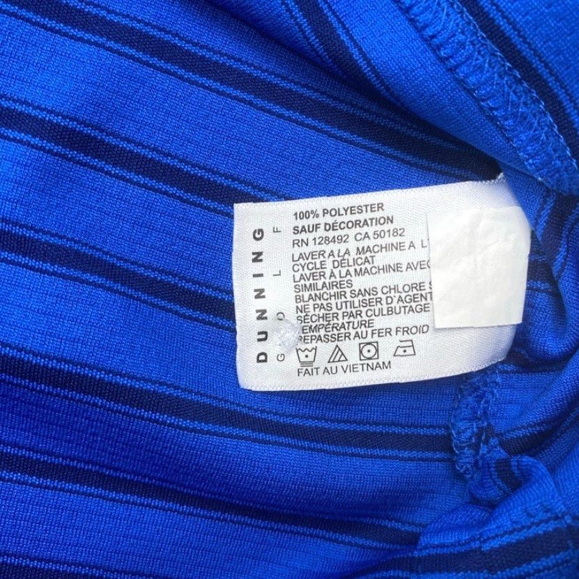 Vintage Dunning Golf Polo Shirt Mens XL Striped Blue Black Short Sleeve Performance 8576 Size US XL / EU 56 / 4 - 5 Thumbnail