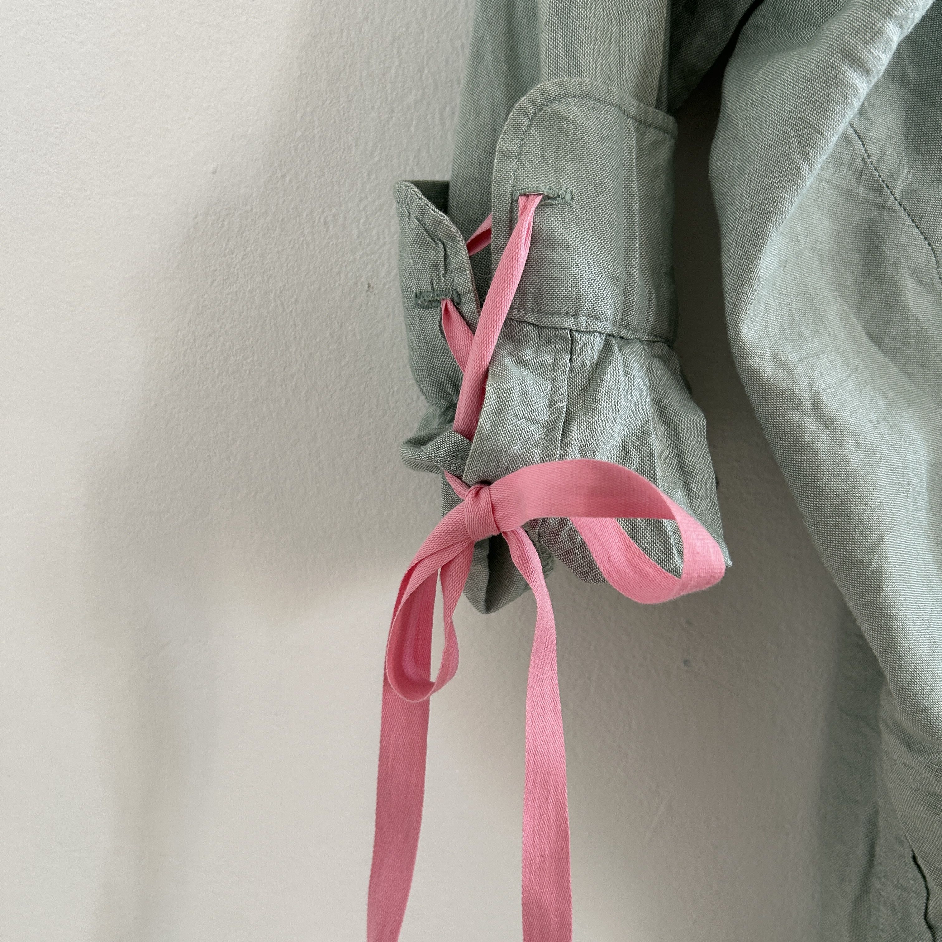 Custommade Reworked Vintage Ruffle Gren Shirt with Tied Cuffs Size XL / US 12-14 / IT 48-50 - 13 Thumbnail