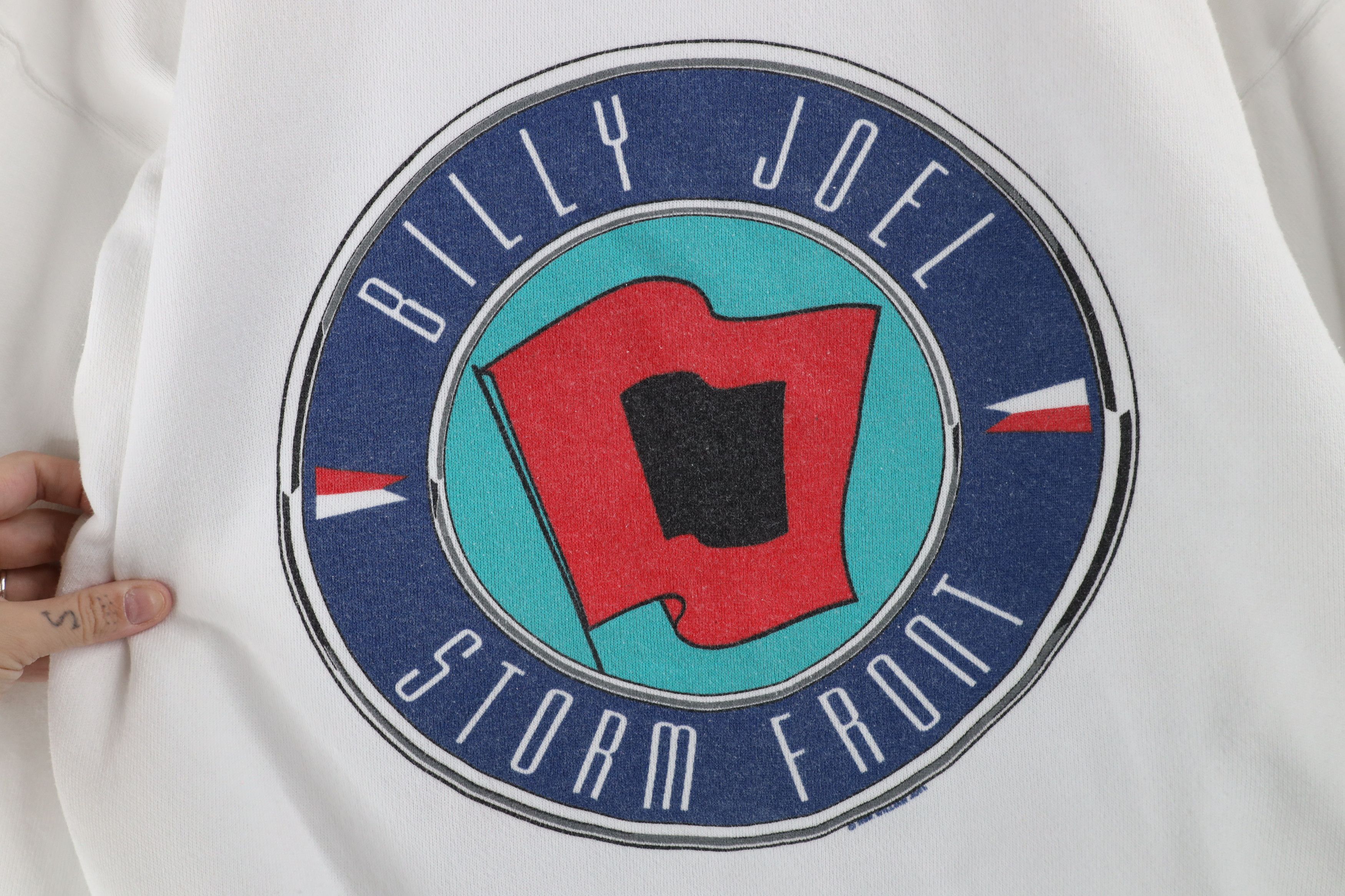 Vintage Vintage 80s Storm Front Tour Billy Joel Band Sweatshirt USA Size US XL / EU 56 / 4 - 4 Thumbnail