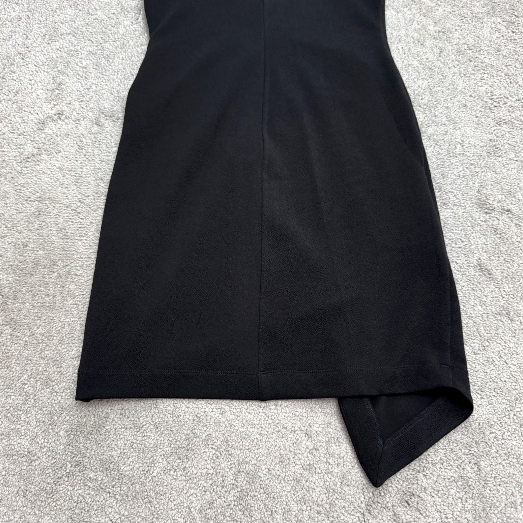 Vintage Leith Halter Asymmetrical Wrap Hem Sheath Dress Womens XS Black Crepe Stretch Size XS / US 0-2 / IT 36-38 - 4 Thumbnail