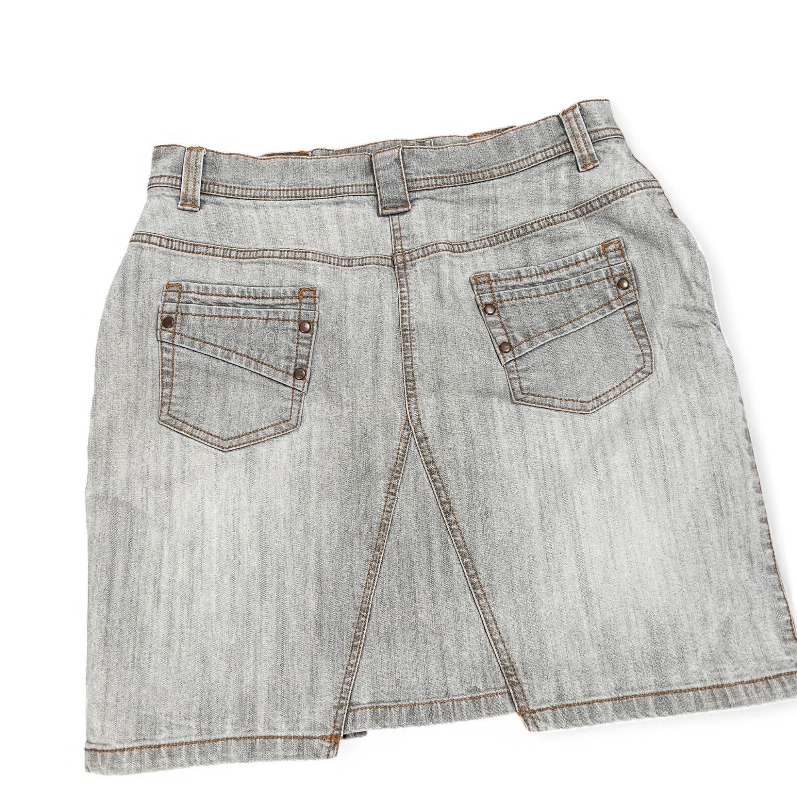 The Unbranded Brand Vintage Y2K Light Grey Denim Cargo Midi Skirt Size M Size 28" / US 6 / IT 42 - 4 Thumbnail