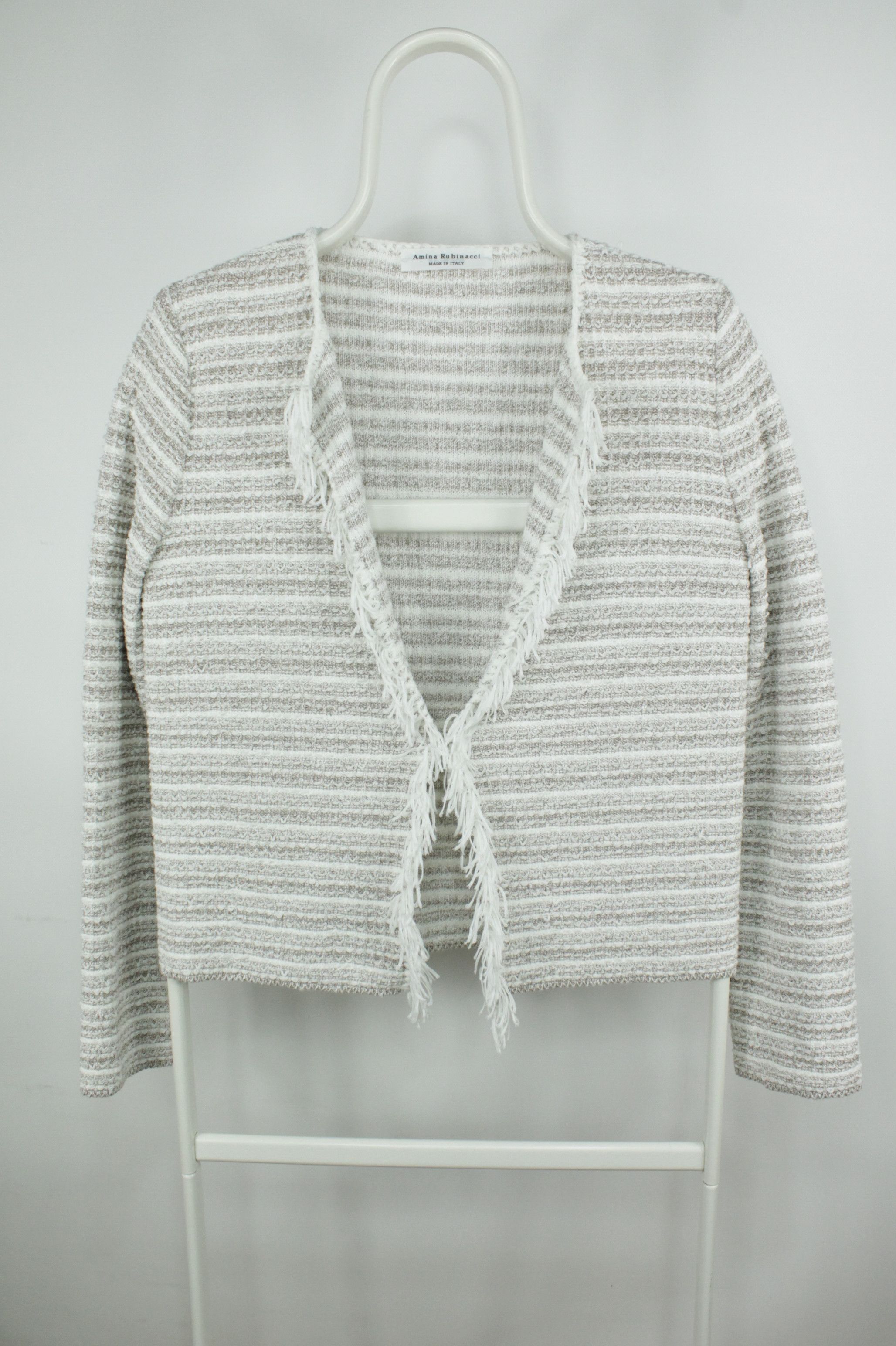 Amina Rubinacci Amina Rubinacci Knit Cotton Blend Cardigan Sweater Size M / US 6-8 / IT 42-44 - 1 Thumbnail