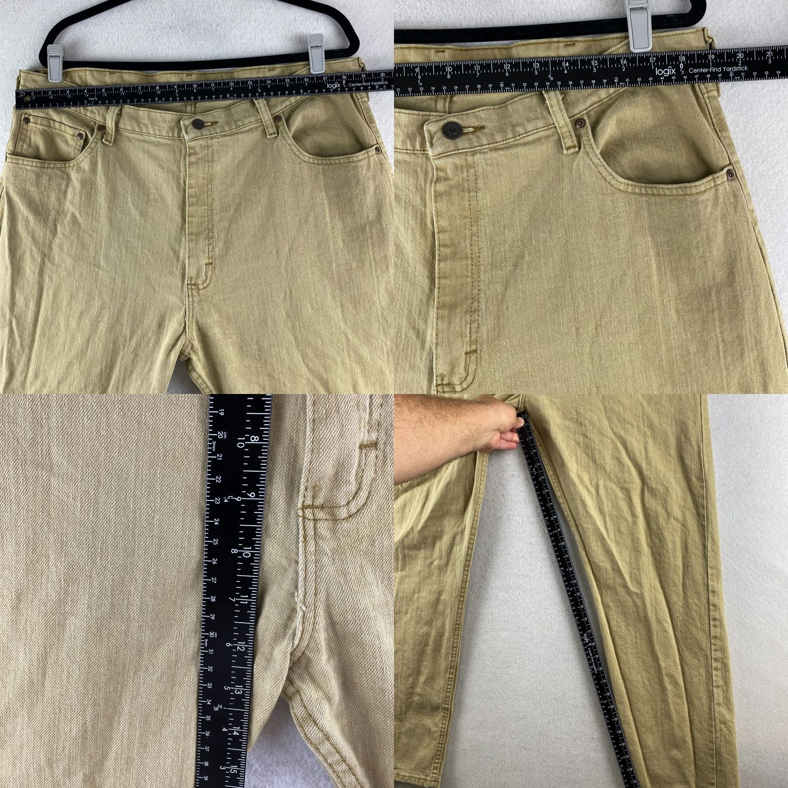 Wrangler Wrangler Jeans Mens 38 Beige Straight Distressed Denim Light Wash Pants Size US 38 / EU 54 - 8 Thumbnail