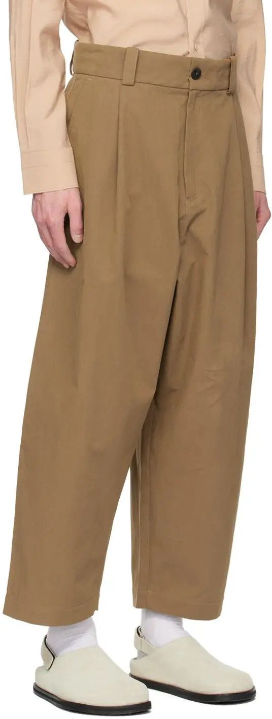 Studio Nicholson o1mle1024 Volume Pleat Pants in Soil Size US 32 / EU 48 - 3 Thumbnail