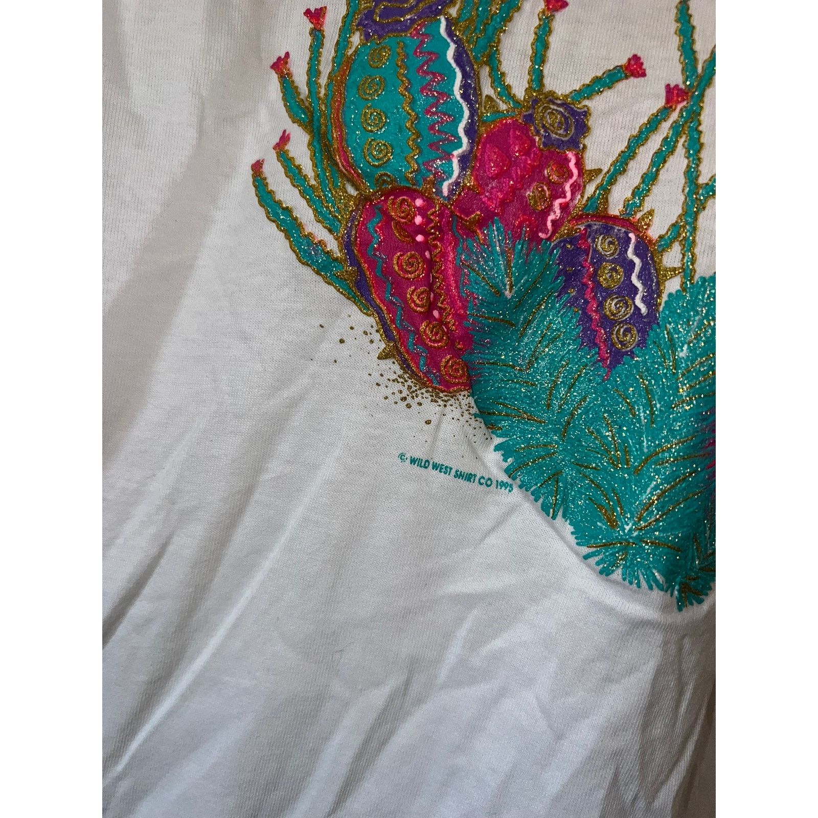 Jerzees 90s Vintage AZ Arizona Tuscon Cactus Graphic White Shirt VTG Size US M / EU 48-50 / 2 - 5 Thumbnail