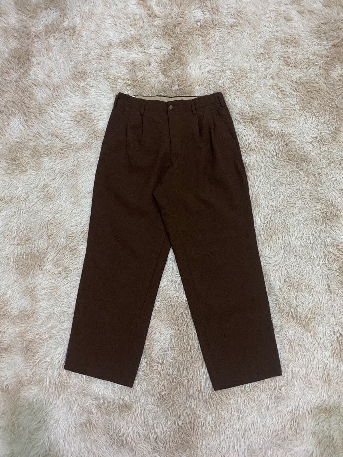 image of Archival Clothing x Comme Des Garcons Vintage Dezert Japan Baggy Pants in Brown, Men's (Size 32)