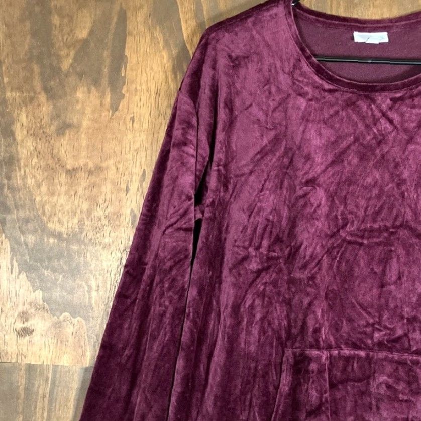 J. Jill Pure Jill Womens Sweater Burgundy Velvet Pullover Soft Pima Modal Blend XL Size XL / US 12-14 / IT 48-50 - 4 Thumbnail