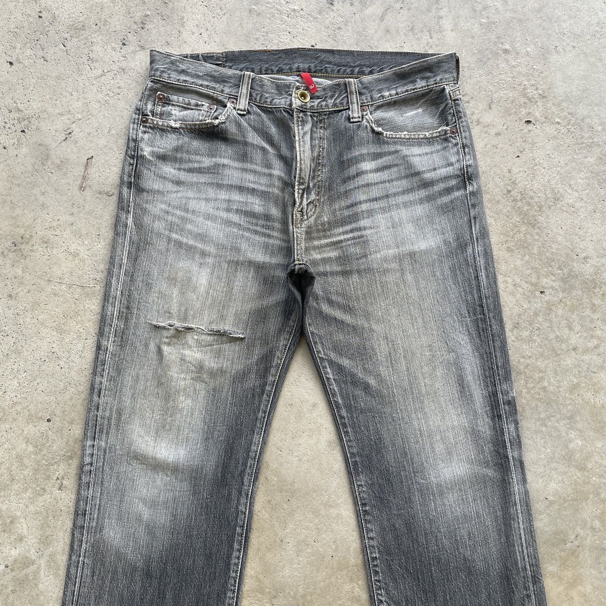 Japanese Brand × Jean × Vintage W35 Vintage Japan Faded Black Jeans Distressed Denim Pants Size US 35 - 3 Thumbnail