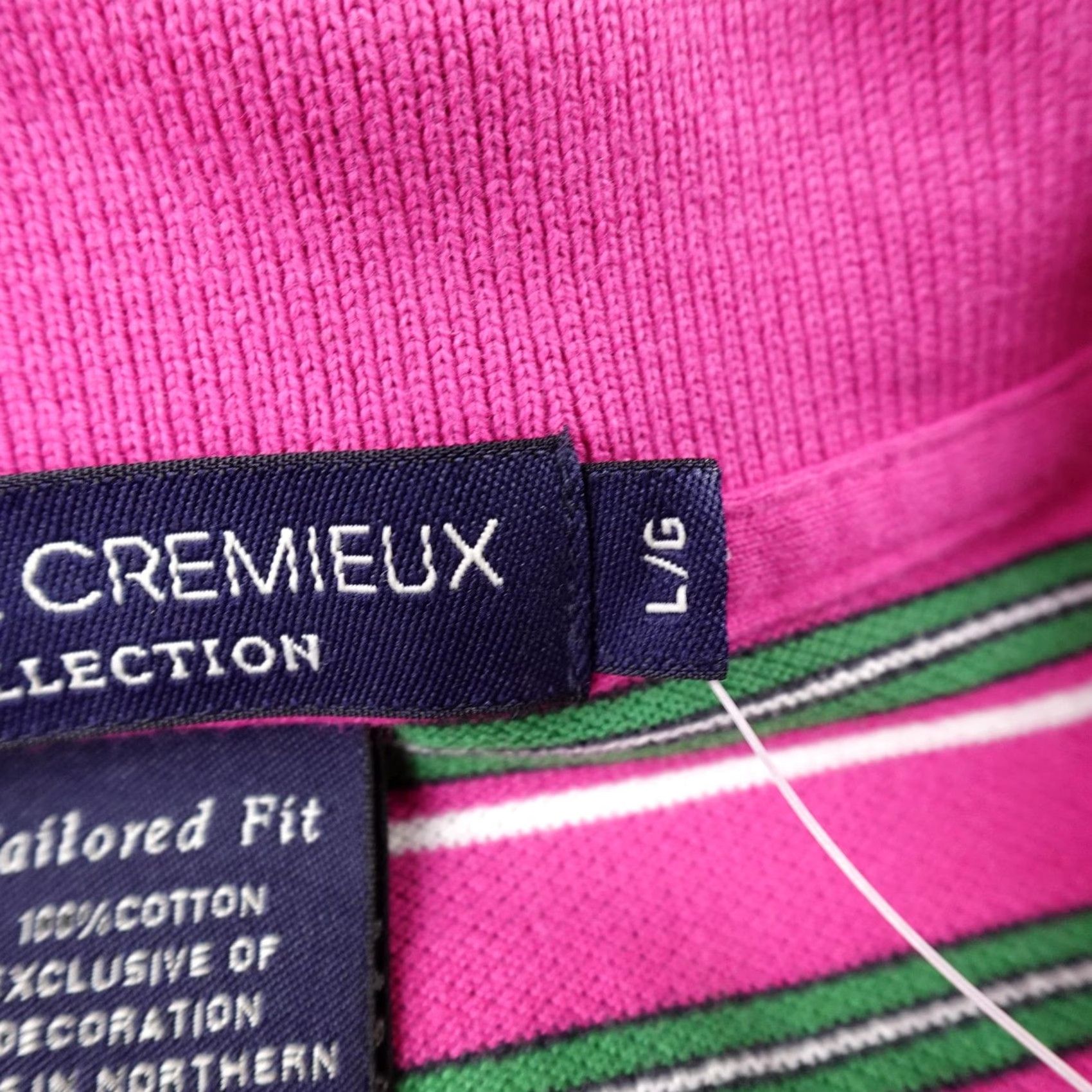 Cremieux Daniel Cremieux Polo Shirt Mens L Pink Stripe Long Sleeve Slim Fit 100% Cotton Size US L / EU 52-54 / 3 - 6 Thumbnail
