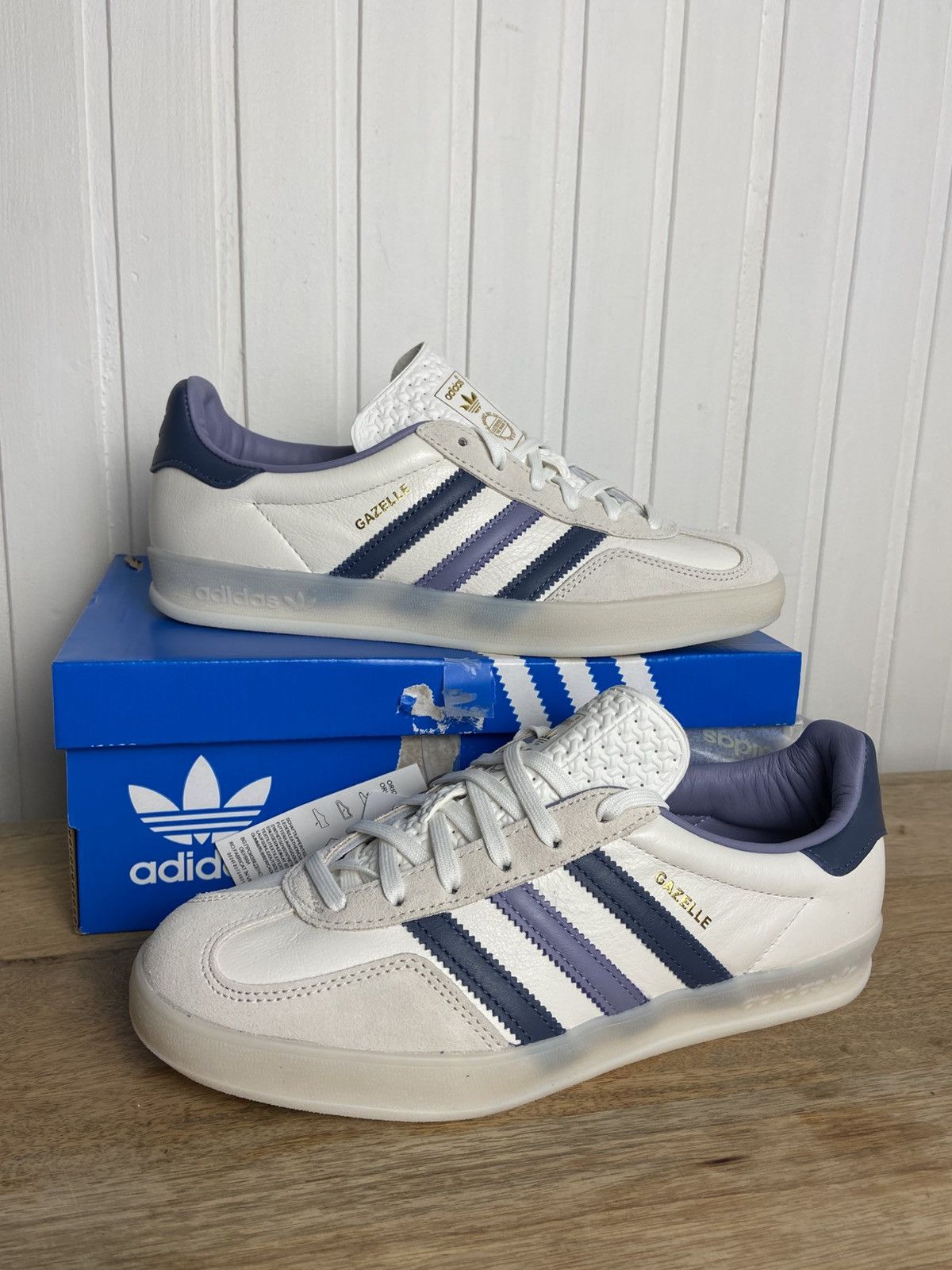 New adidas Gazelle Indoor White Preloved Ink Size 4,5US