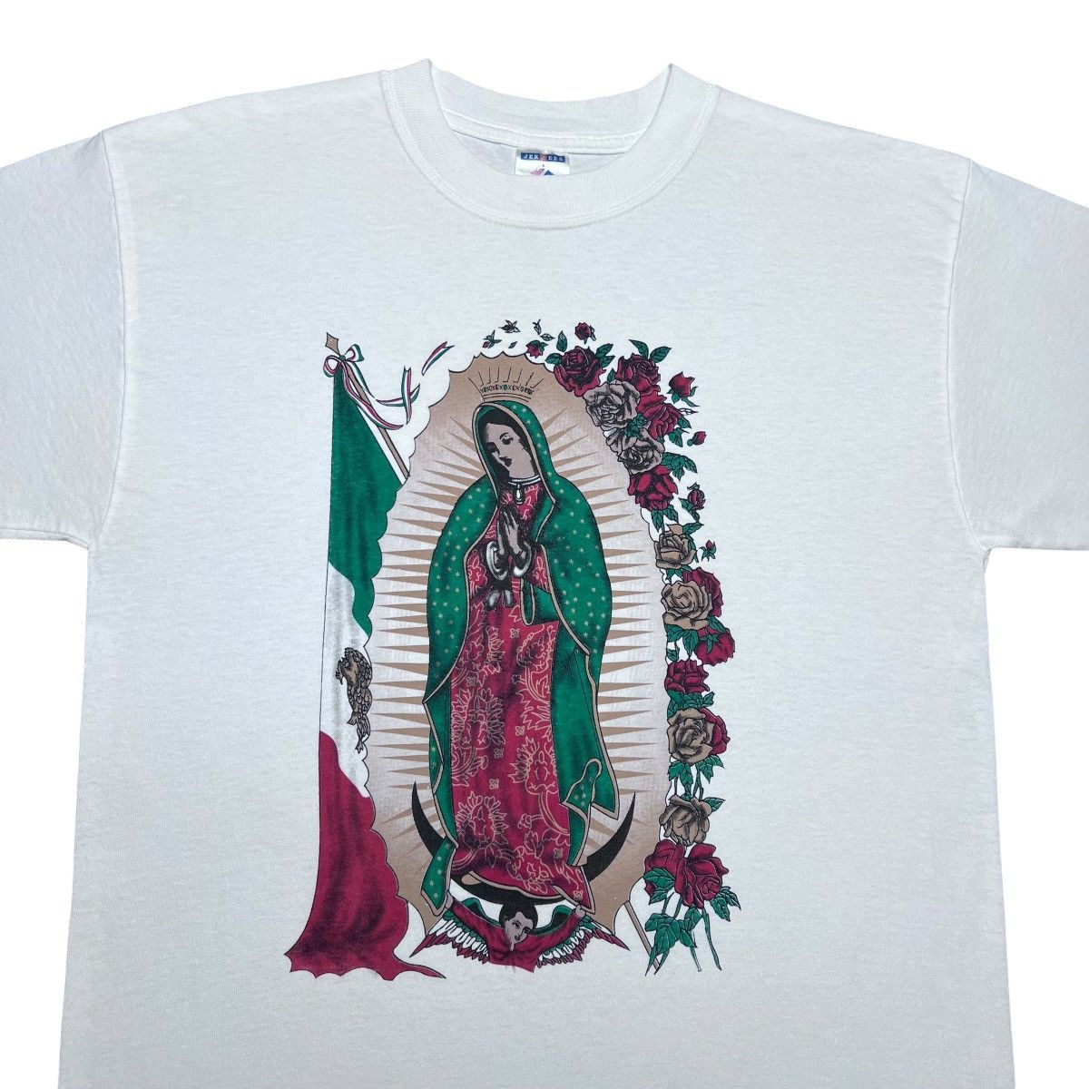 Jerzees Vintage 2000s Virgen De Guadalupe Virgin Mary Graphic Tee Size US L / EU 52-54 / 3 - 4 Thumbnail