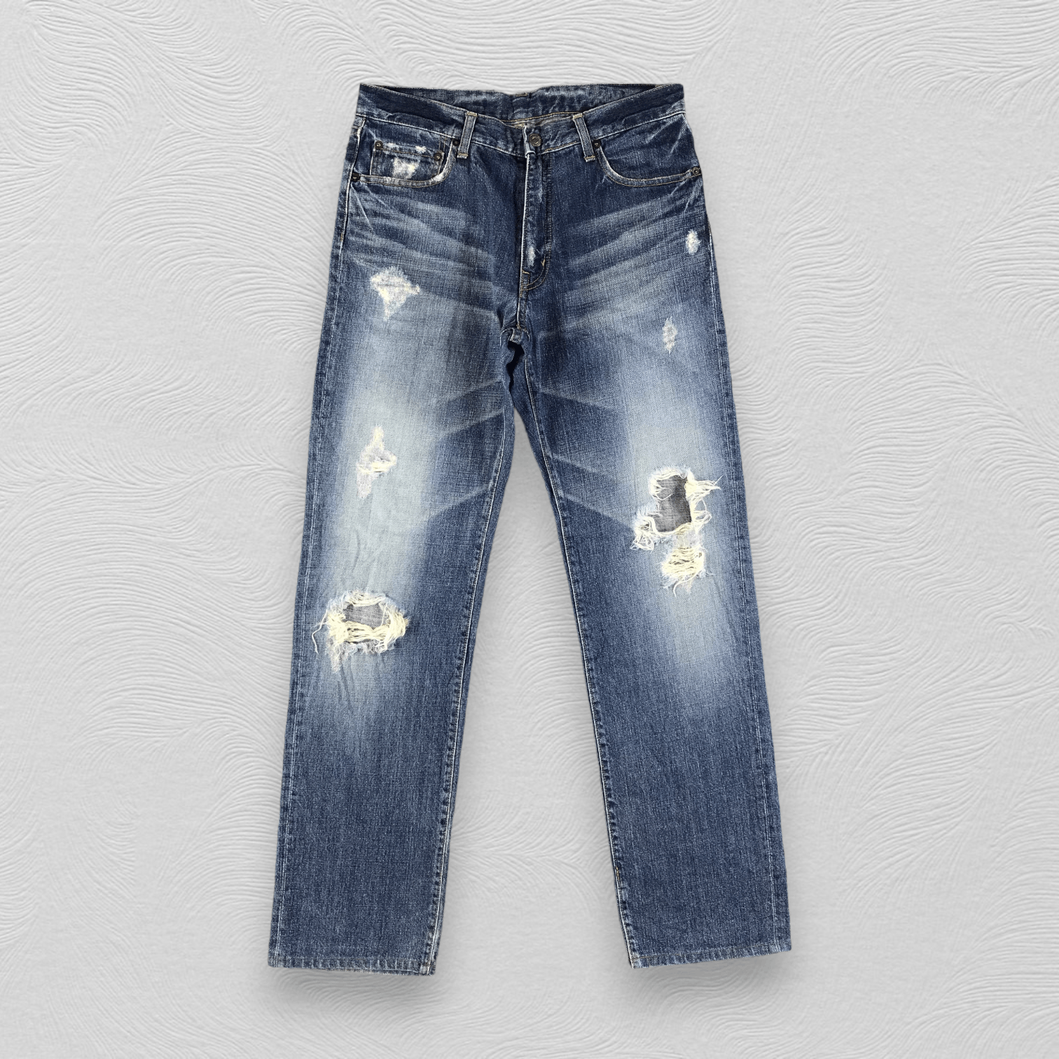 Japanese Brand Japanese Brand Blue Way Jeans Distressed Denim KJ1695 Size US 33 - 1 Thumbnail