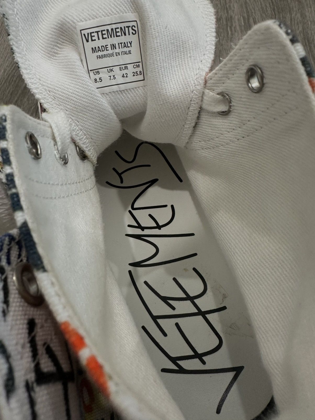 Vetements Vetements FW18 Graffiti Multicolor High Tops Size US 8 / EU 41 - 4 Thumbnail