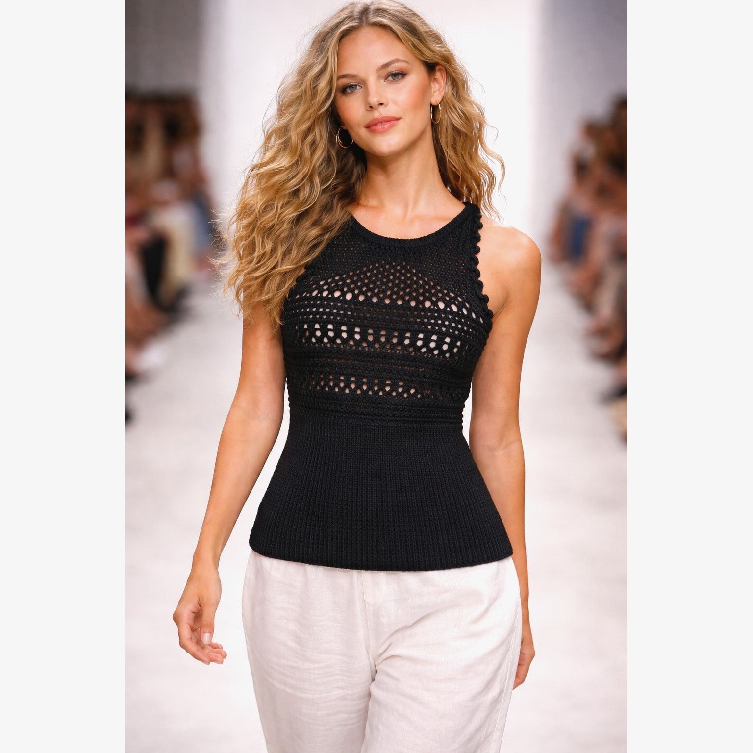 Other St Roche Crochet Semi Sheer Sleeveless Marilyn Tank Black L Size L / US 10 / IT 46 - 1 Thumbnail