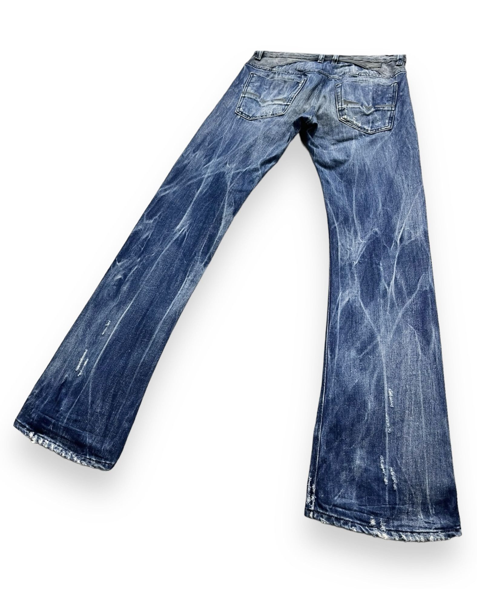 Diesel FYE🔥DIESEL REYHAN ACID WASH Distressed Denim FLARE Jeans Size US 30 / EU 46 - 5 Thumbnail