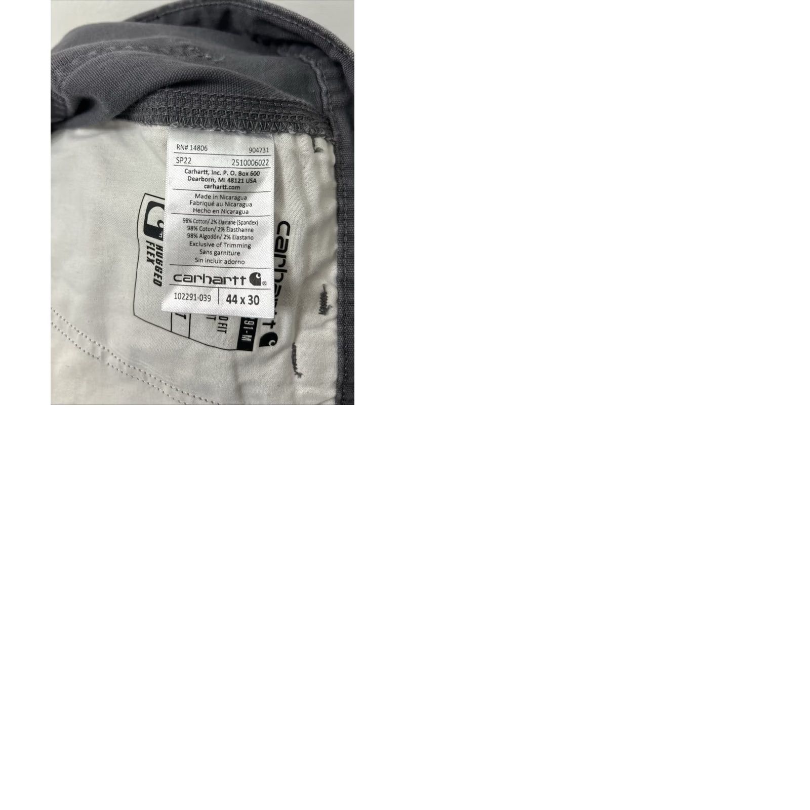 Carhartt Carhartt Work Pants Mens 44x30 Gray Rugged Flex Canvas Relaxed Fit BN2291-M Size US 44 / EU 60 - 9 Thumbnail