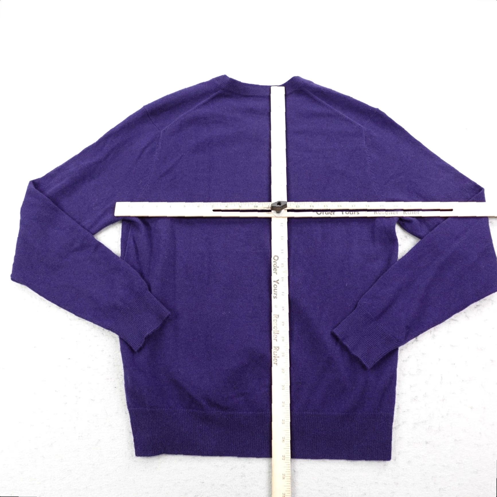 Vintage Qi Sweater Womens Large Blue 100% Cashmere V Neck Pullover Knit Jumper Top Size L / US 10 / IT 46 - 7 Thumbnail