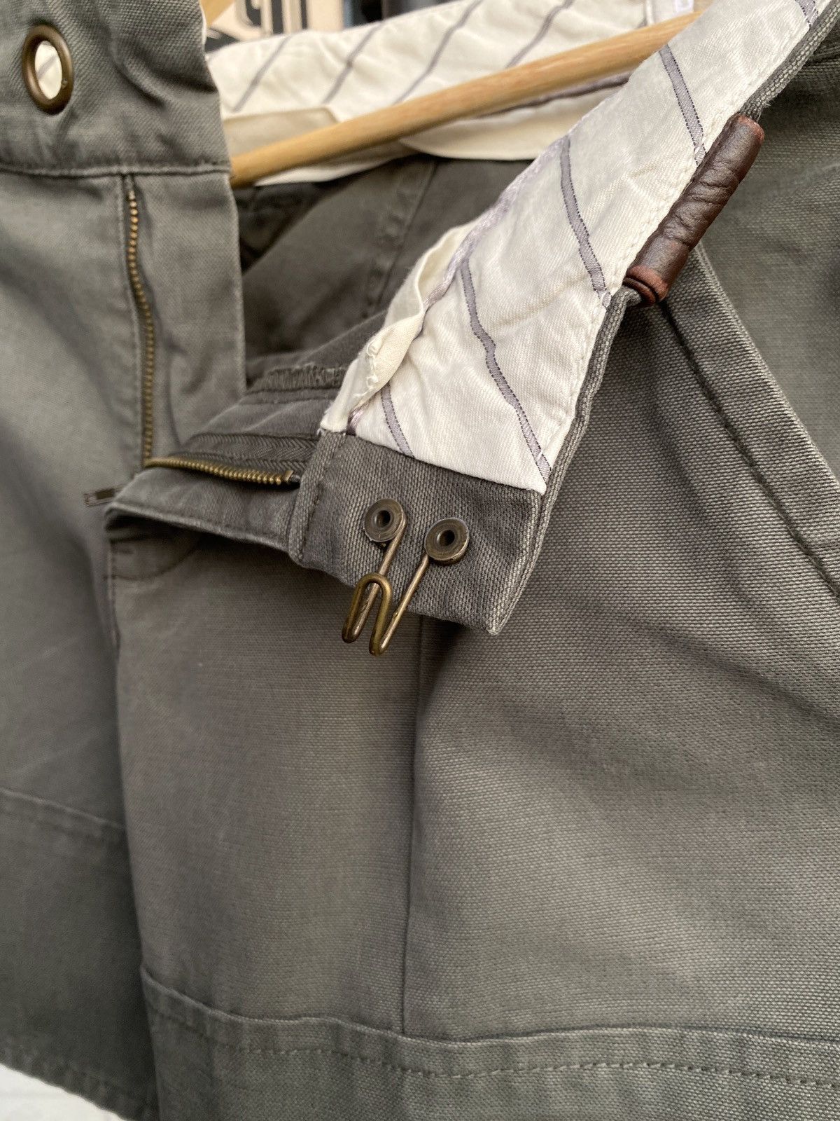 Diesel Diesel Vintage Khaki Military Cargo Shorts Leather Straps Size 29" - 9 Thumbnail