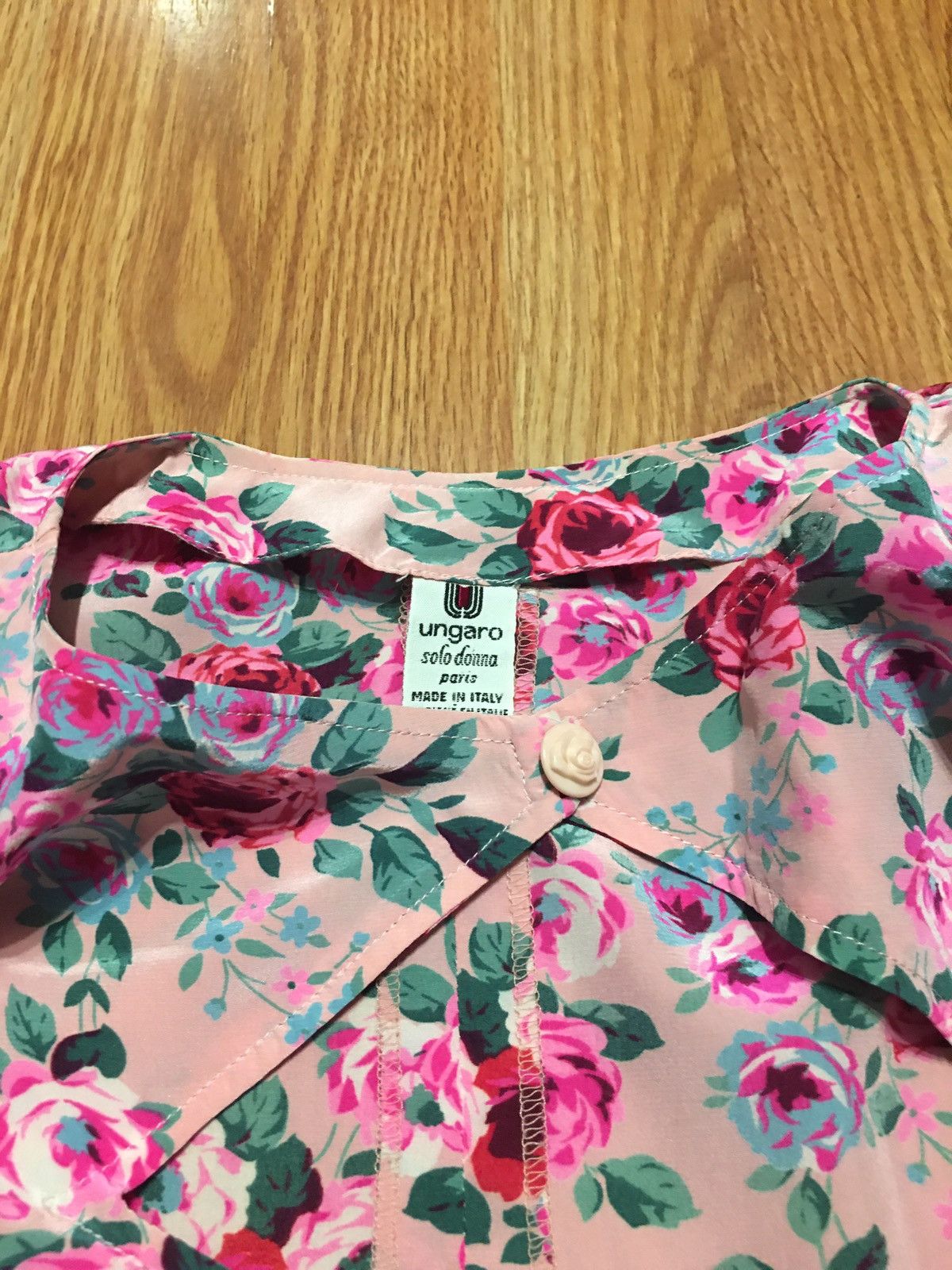Emanuel Ungaro × Ungaro Paris × Vintage Emanuel Ungaro Silk Vintage Floral Midi Dress EU 44 Size M / US 6-8 / IT 42-44 - 9 Thumbnail