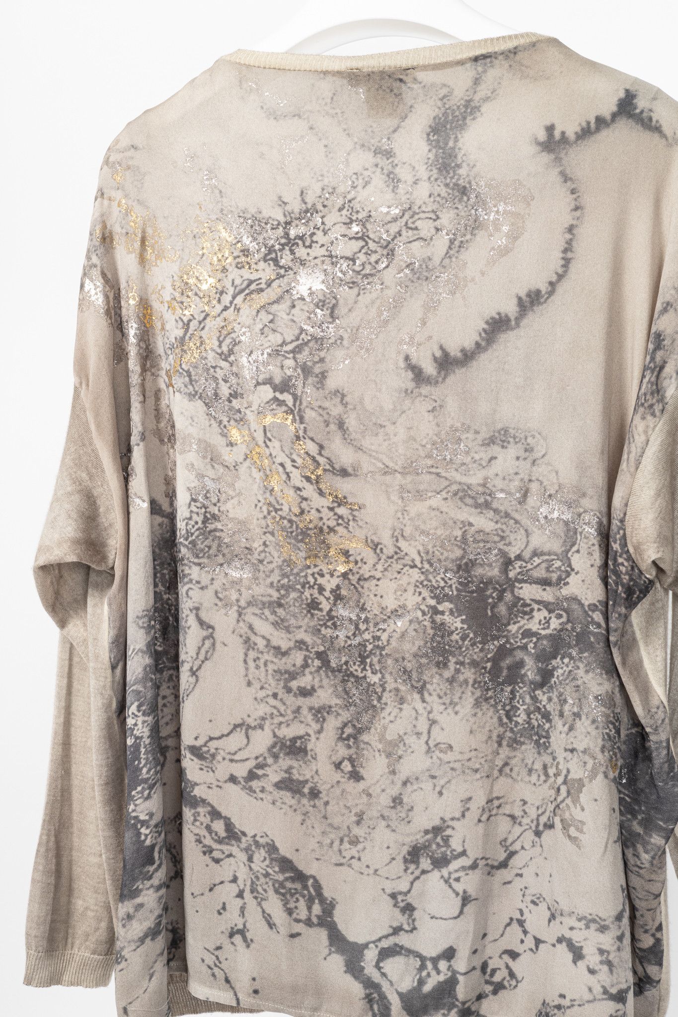 Avant Toi Avant Toi Taupe Cashmere & Silk-Back Water-Print Sweater Size XS / US 0-2 / IT 36-38 - 7 Thumbnail