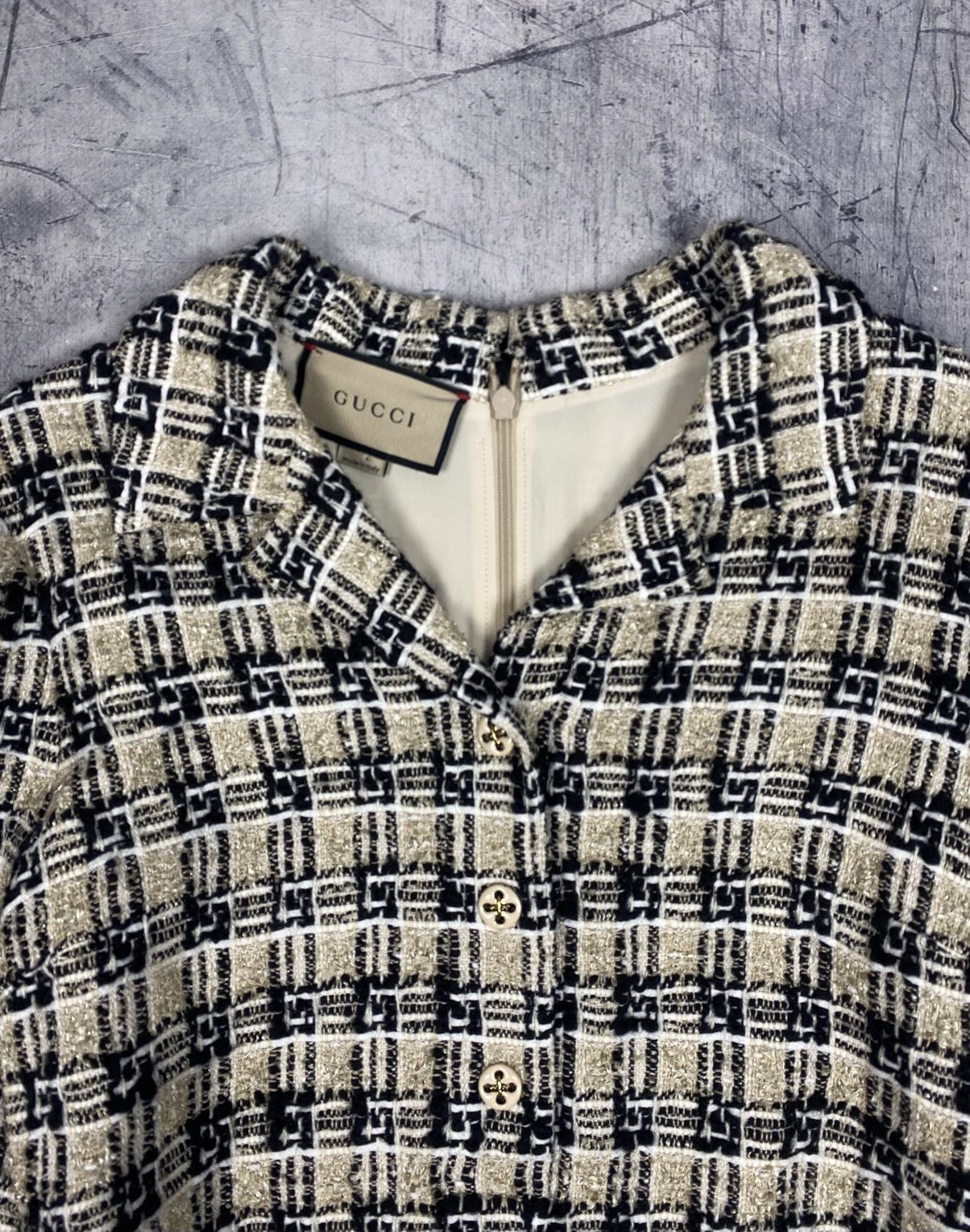 Gucci Gucci GG Monogram Tweed Belted Dress Size IT 42 Size M / US 6-8 / IT 42-44 - 6 Thumbnail
