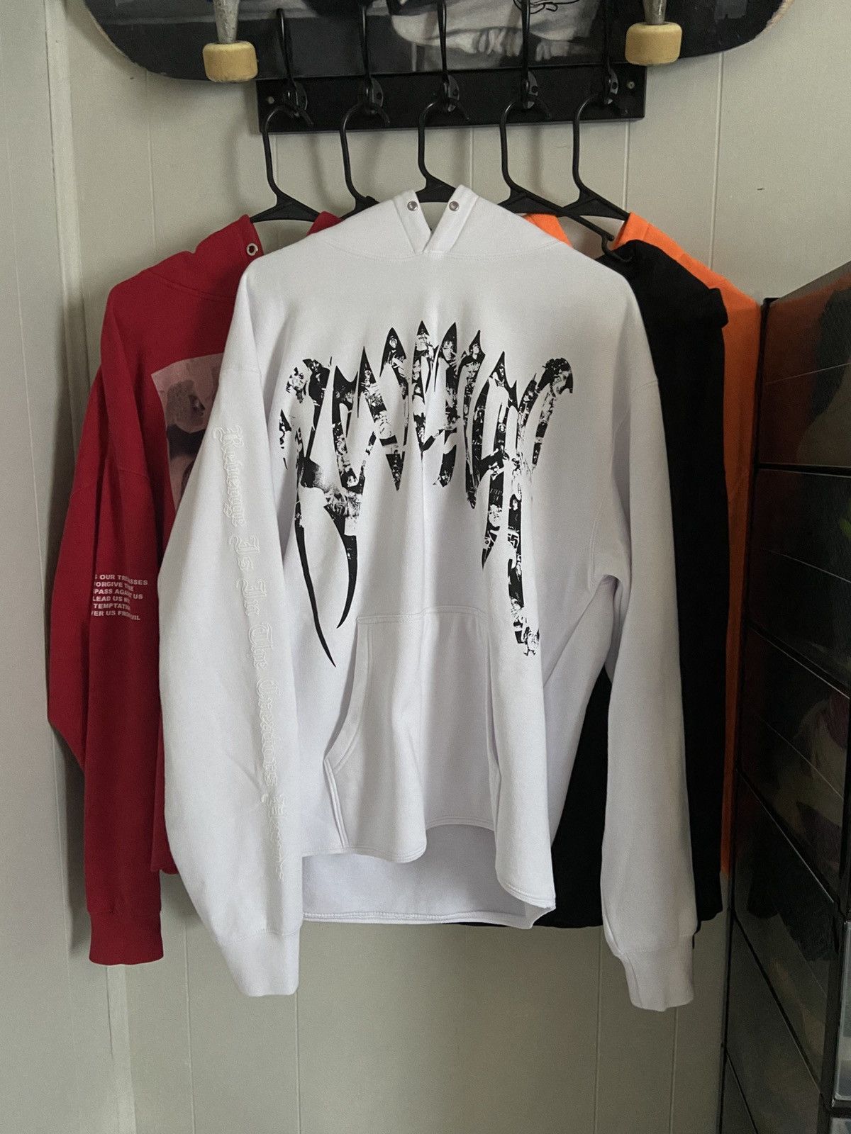 Revenge Revenge juice wrld white collage hoodie Size US L / EU 52-54 / 3 - 1 Thumbnail