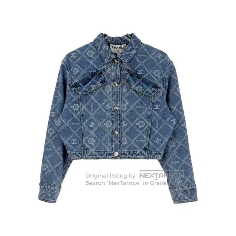 Chanel Chanel Washed blue classic full logo denim jacket Size XS / US 0-2 / IT 36-38 - 1 Thumbnail