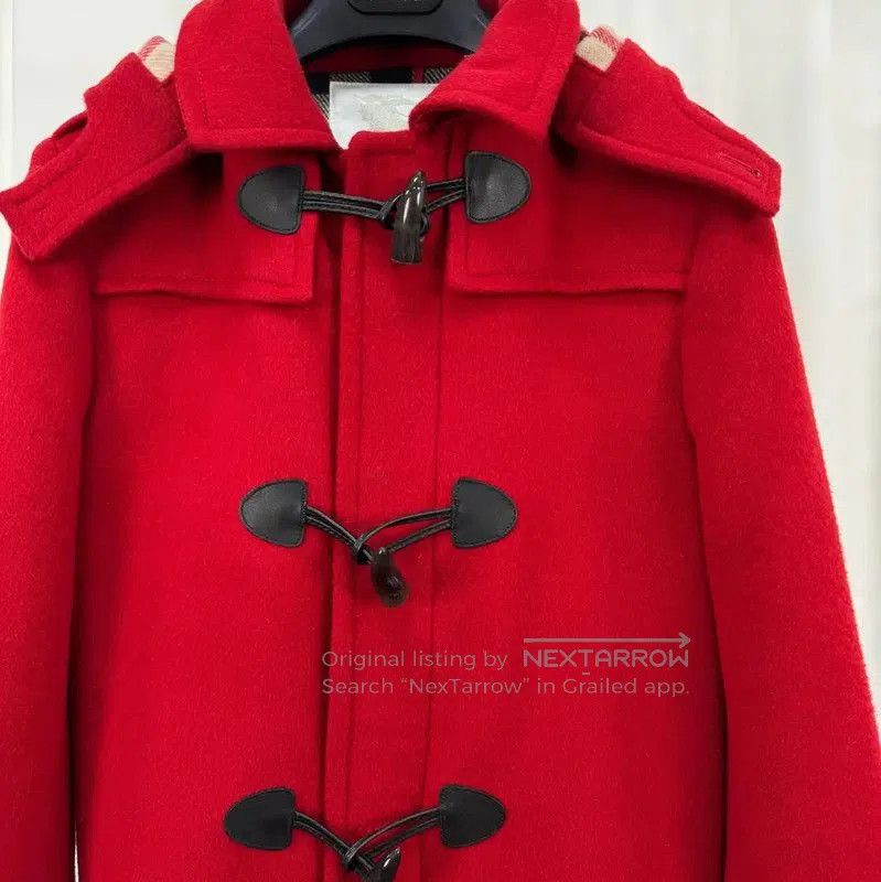 Burberry Burberry Red Wool Logo Coat for Women. Size L / US 10 / IT 46 - 3 Thumbnail