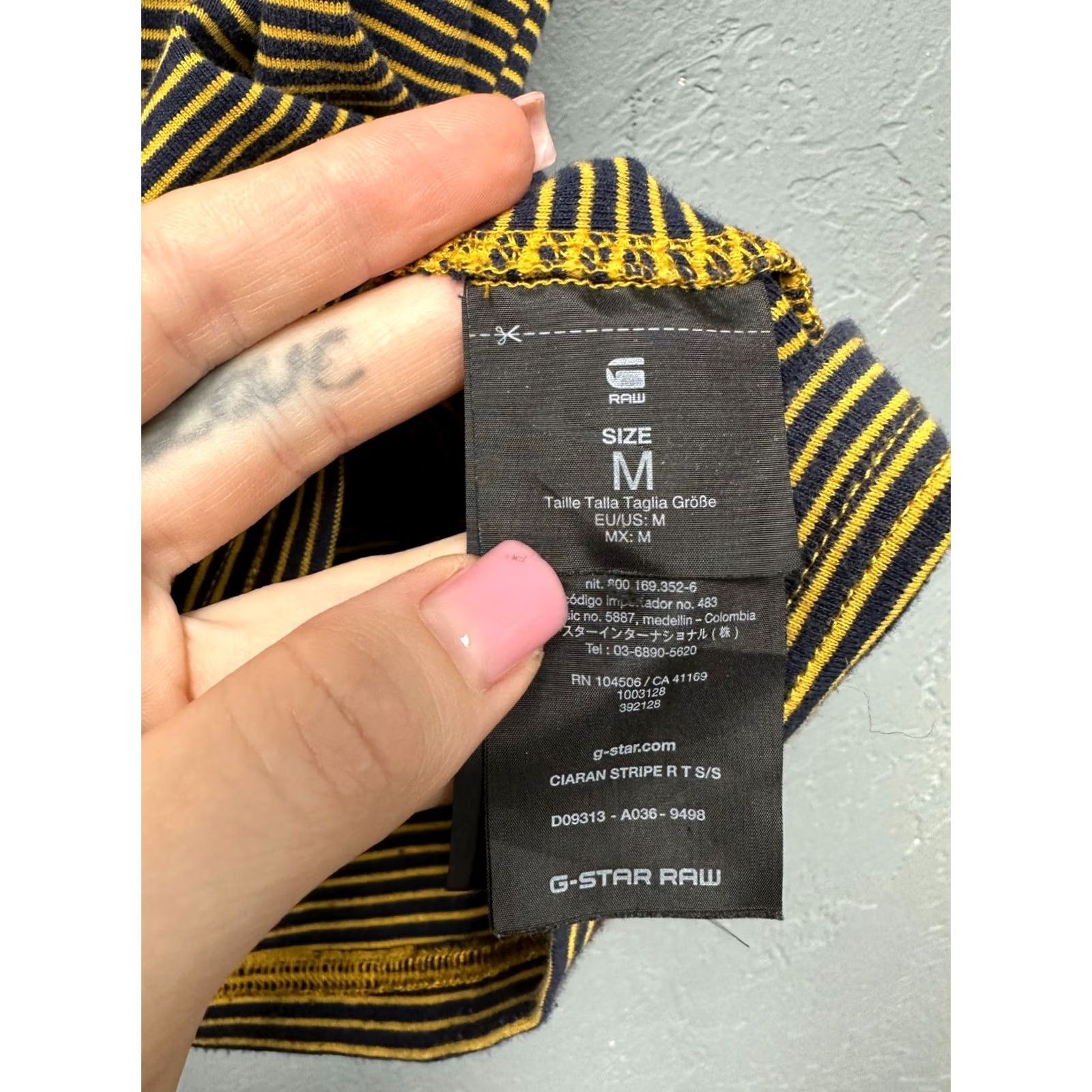 G-Star G Star Raw Mens Ciaran Stripe T-Shirt M Yellow Cotton Logo Shirt Mens XS-XL Size US M / EU 48-50 / 2 - 5 Thumbnail
