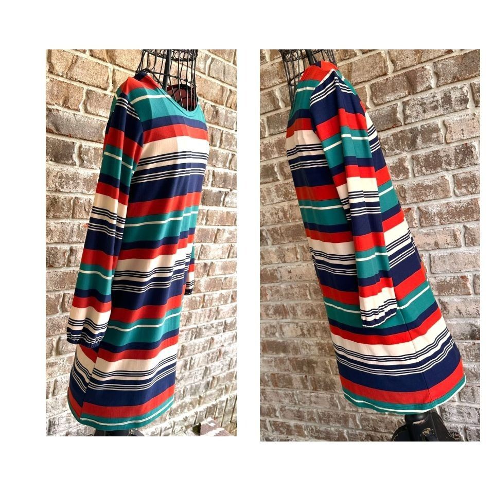 Vintage Vintage Maggie Breen Too Girls Dress 16 Striped Long Sleeve Size XXL / US 16-18 / IT 52-54 - 9 Thumbnail