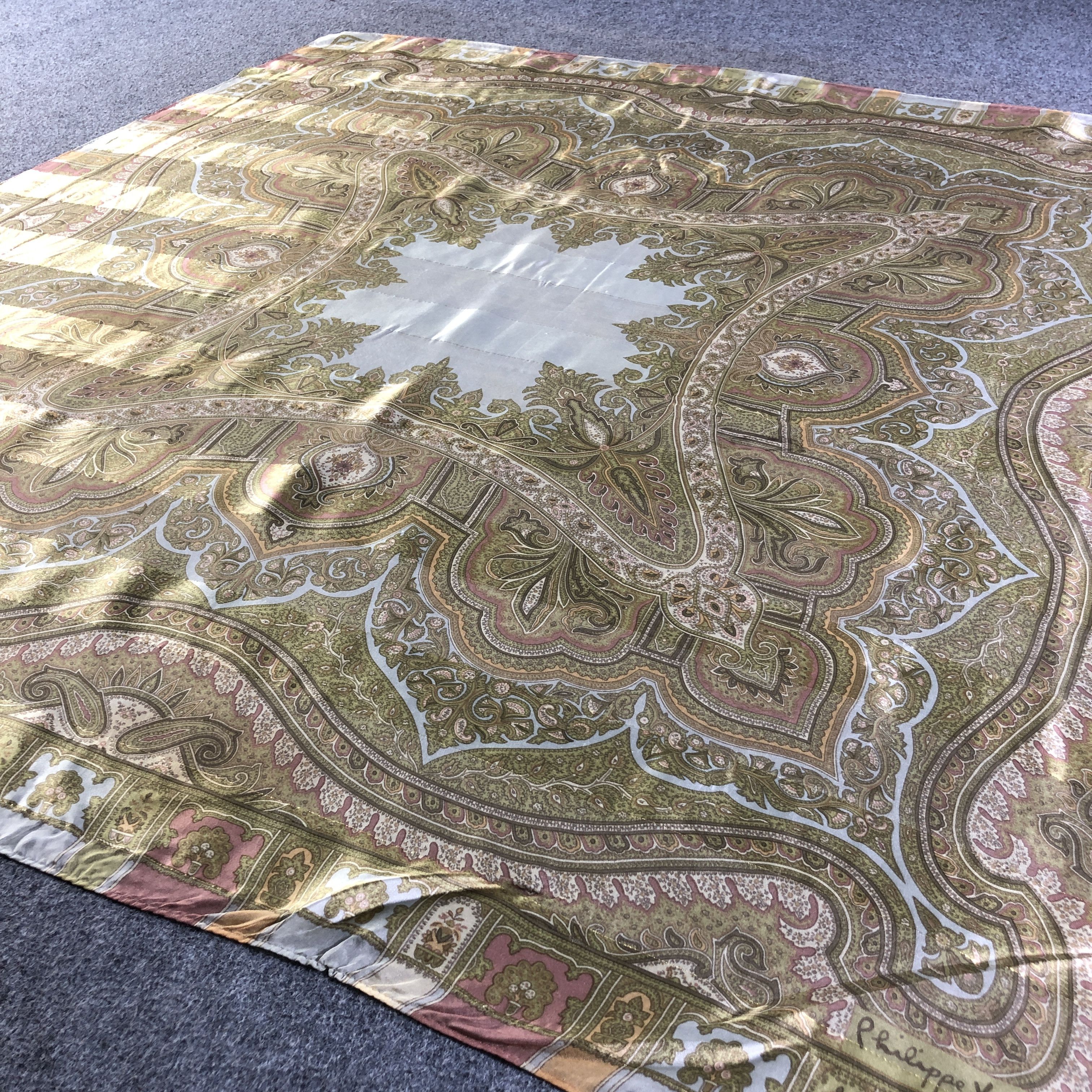 Vintage Philippe V Paisley Luxury Silk Scarf M1033 Size ONE SIZE - 3 Thumbnail