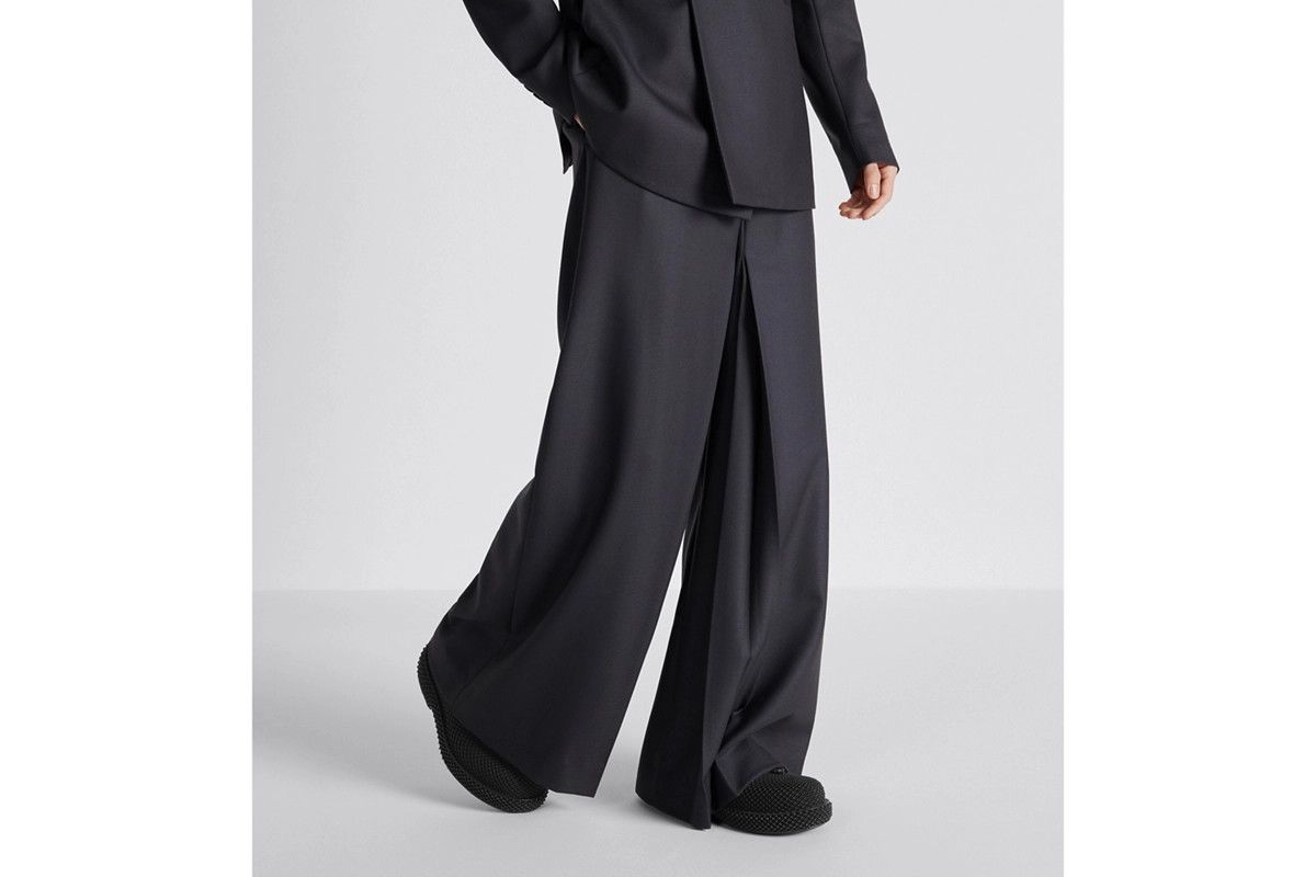Dior o1bcso1str0425 Wide-Leg Pants in Anthracite Grey Size US 34 / EU 50 - 7 Thumbnail